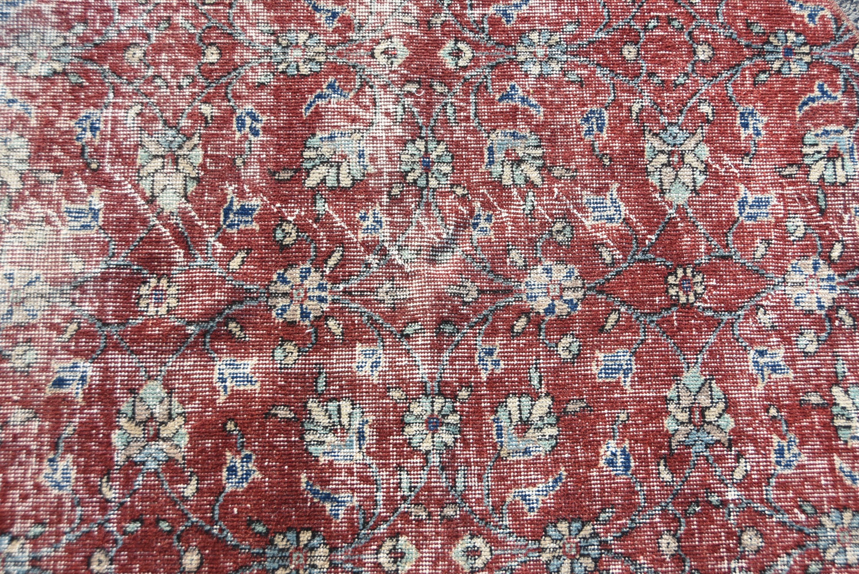 Red Cool Rug, Vintage Rug, Dorm Rug, Floor Rug, 4x4 ft Accent Rugs, Rugs for Nursery, Turkish Rug, Ethnic Rug, Kitchen Rug, Bedroom Rug