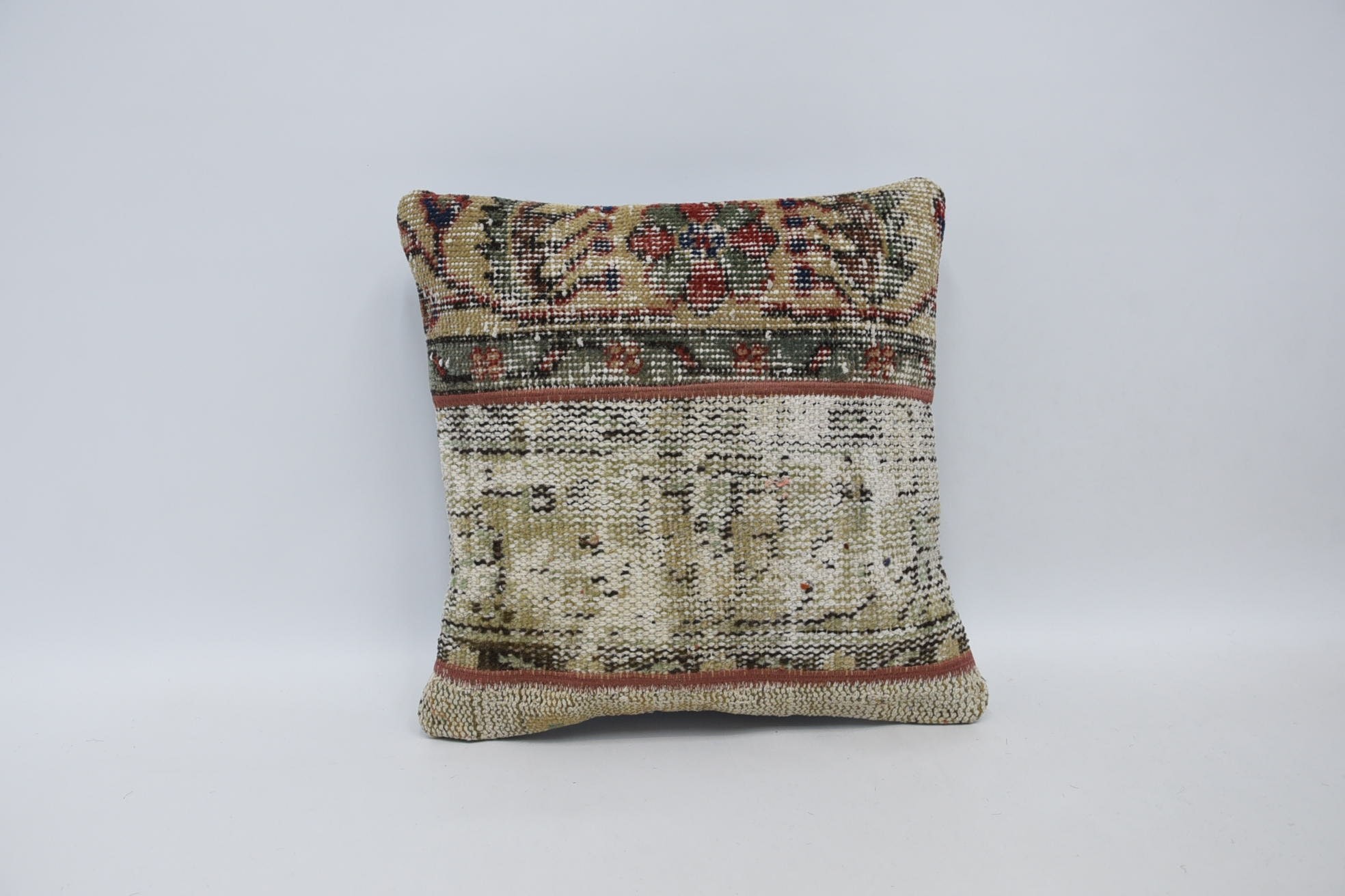 Nomadic Minder Kılıfı, İkat Yastık Kılıfı, Vintage Kilim Yastık, Kanepe Yastığı, Kilim Minder Sham, 16"x16" Sarı Yastık Kılıfı