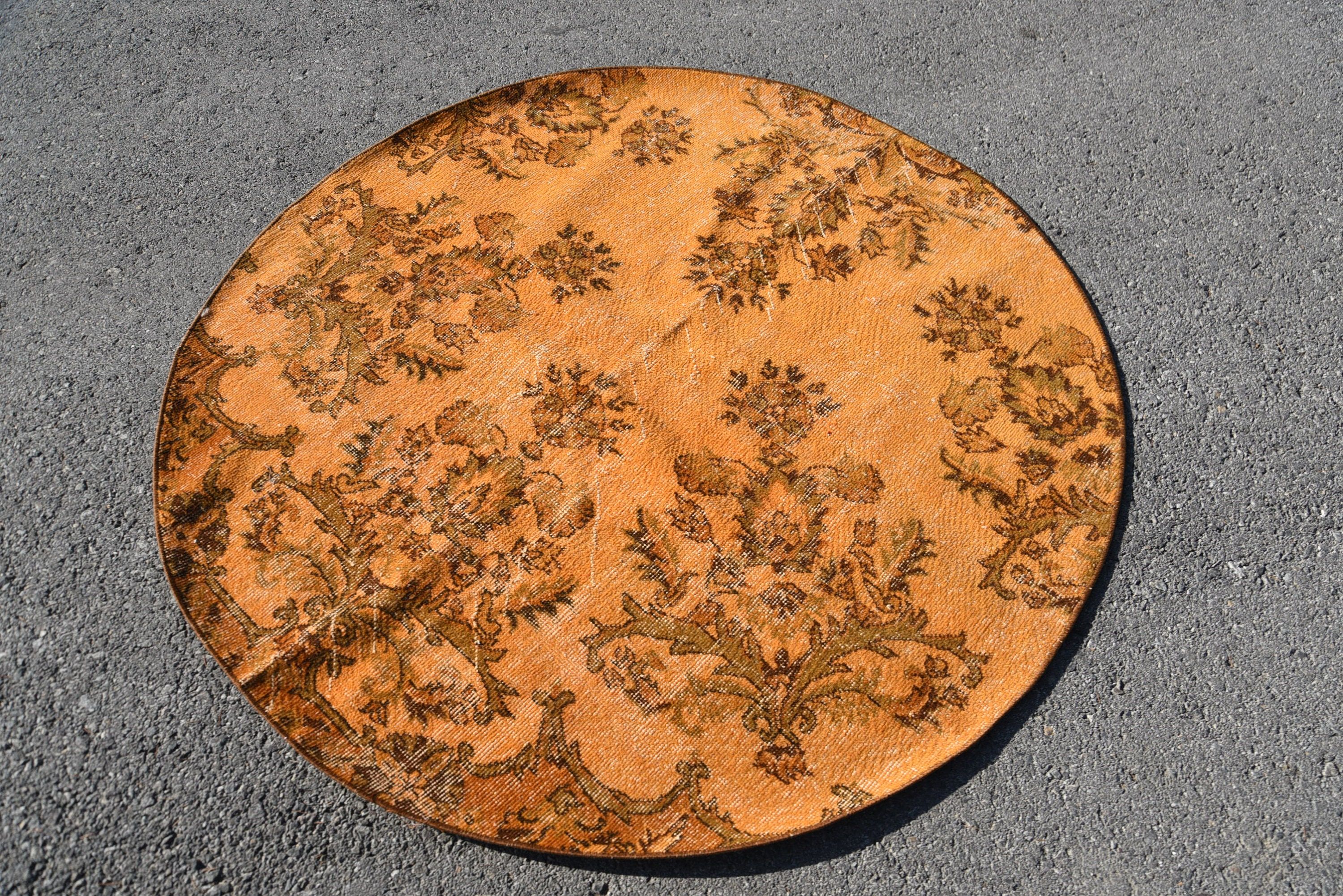 Living Room Rug, Anatolian Rugs, Vintage Rug, Turkish Rug, Floor Rug, Rugs for Kitchen, 5x5 ft Area Rug, Indoor Rug, Distressed Rugs