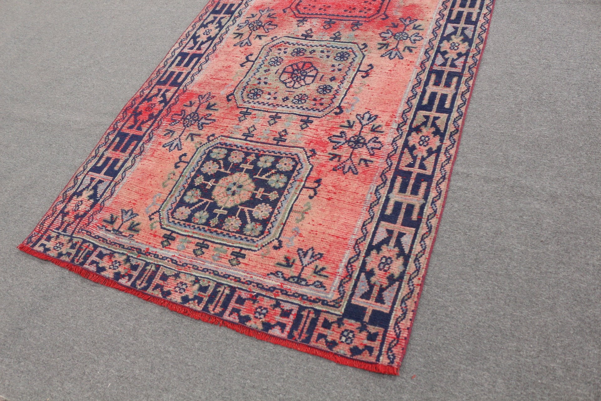 Boho Rugs, Oushak Rug, Bedroom Rugs, Turkish Rugs, Living Room Rugs, Vintage Rugs, 4.3x10.6 ft Large Rug, Red Oushak Rugs