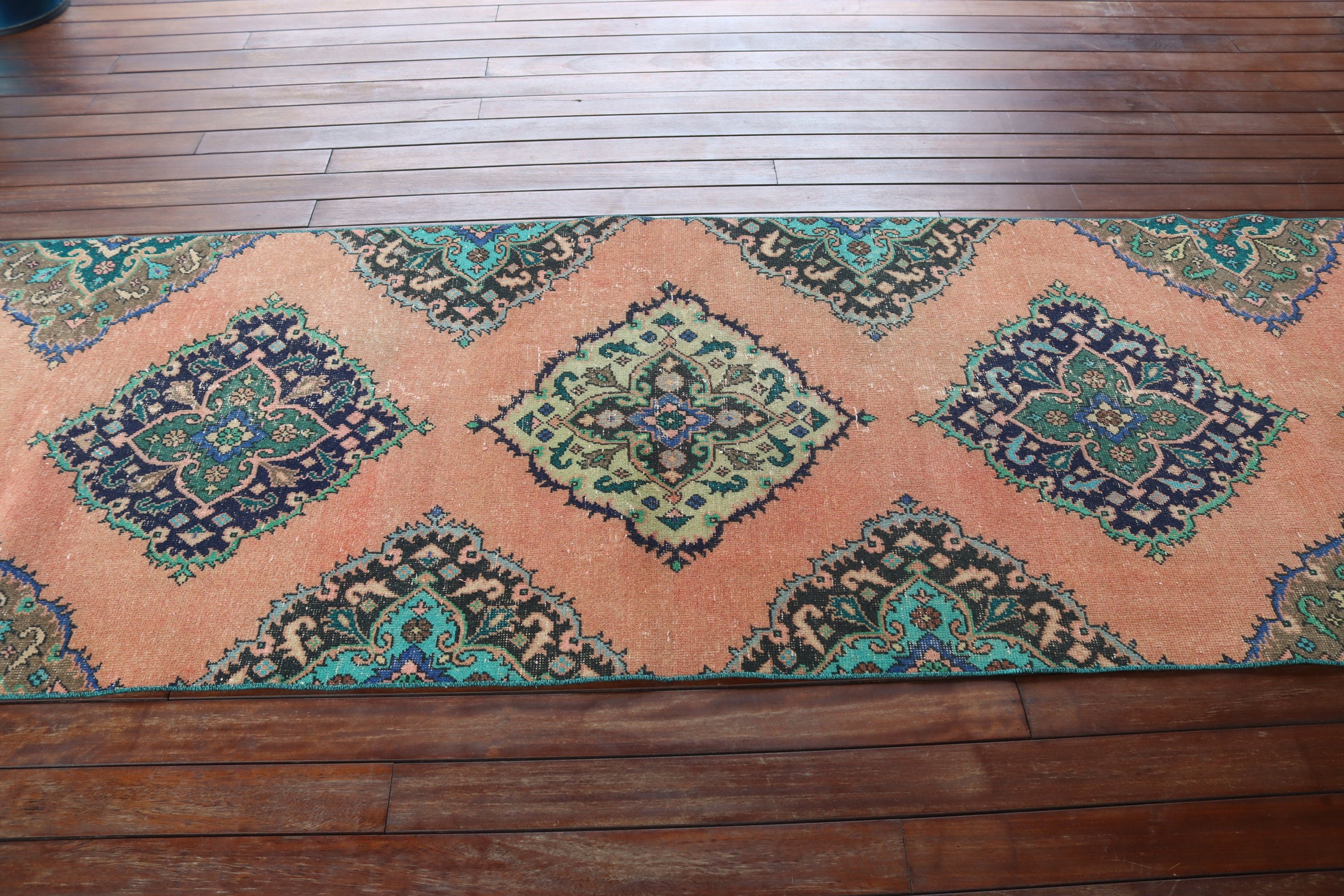 Hallway Rug, 3.3x13.2 ft Runner Rug, Antique Rug, Turkish Rug, Vintage Rugs, Corridor Rug, Bronze Oriental Rugs, Home Decor Rugs, Boho Rug