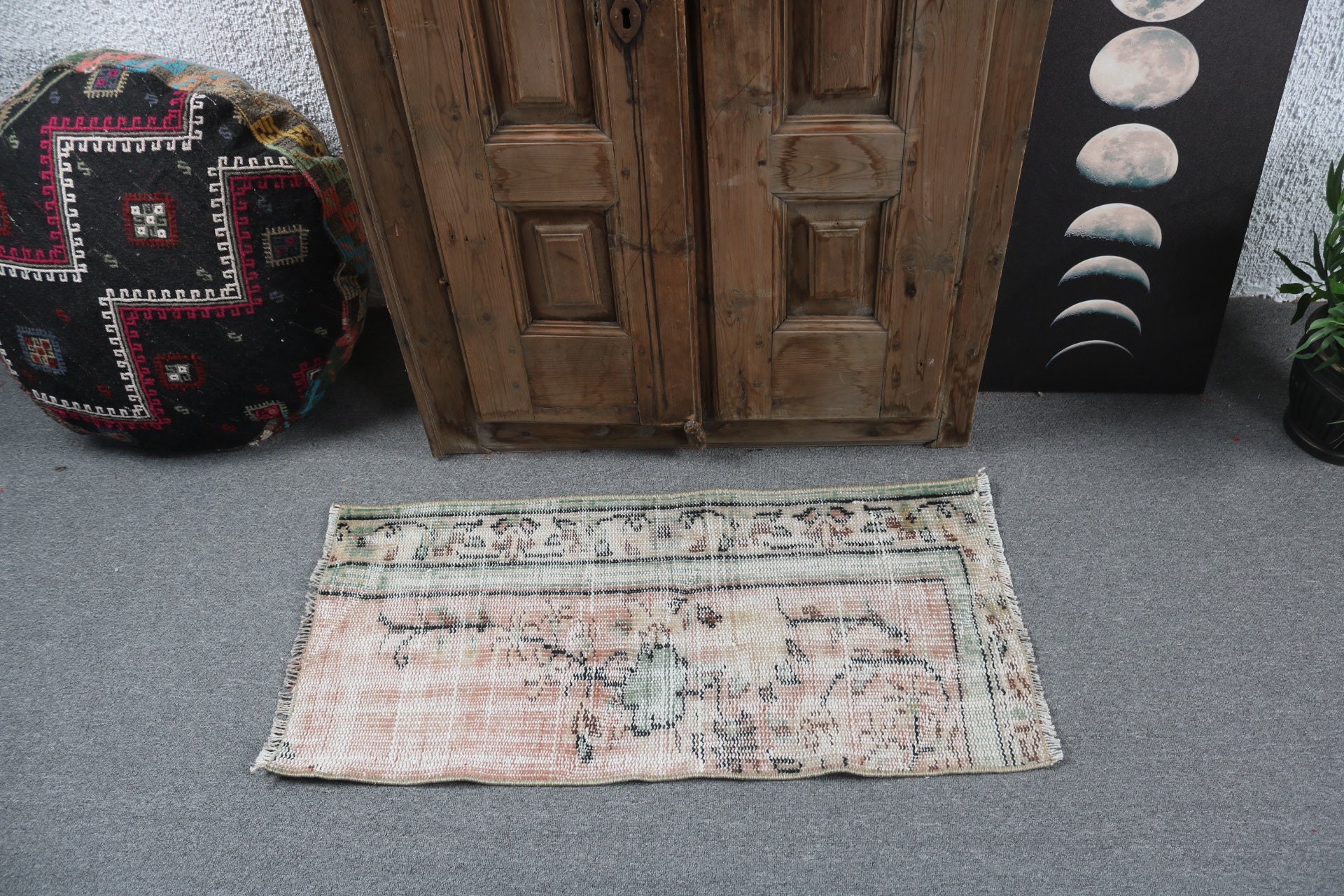 Modern Halılar, Küçük Vintage Halılar, Vintage Halı, Açıklama Halısı, Pembe Mutfak Halısı, Banyo Halısı, Türk Halıları, 1.6x3.2 ft Küçük Halılar, Boho Halı