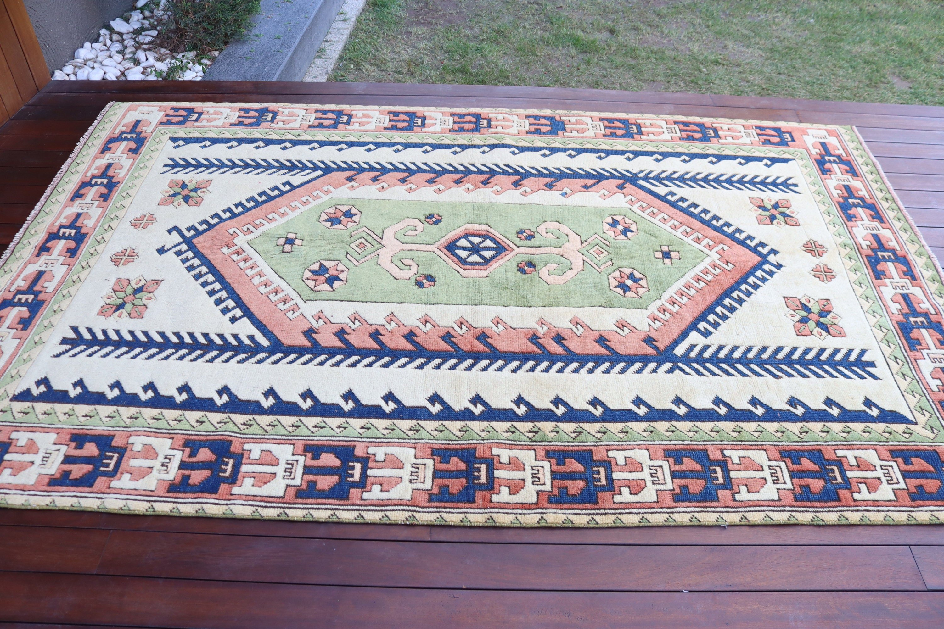 Dining Room Rug, Vintage Rugs, 5.1x8.2 ft Large Rugs, Beige Kitchen Rug, Turkish Rug, Moroccan Rugs, Large Vintage Rug