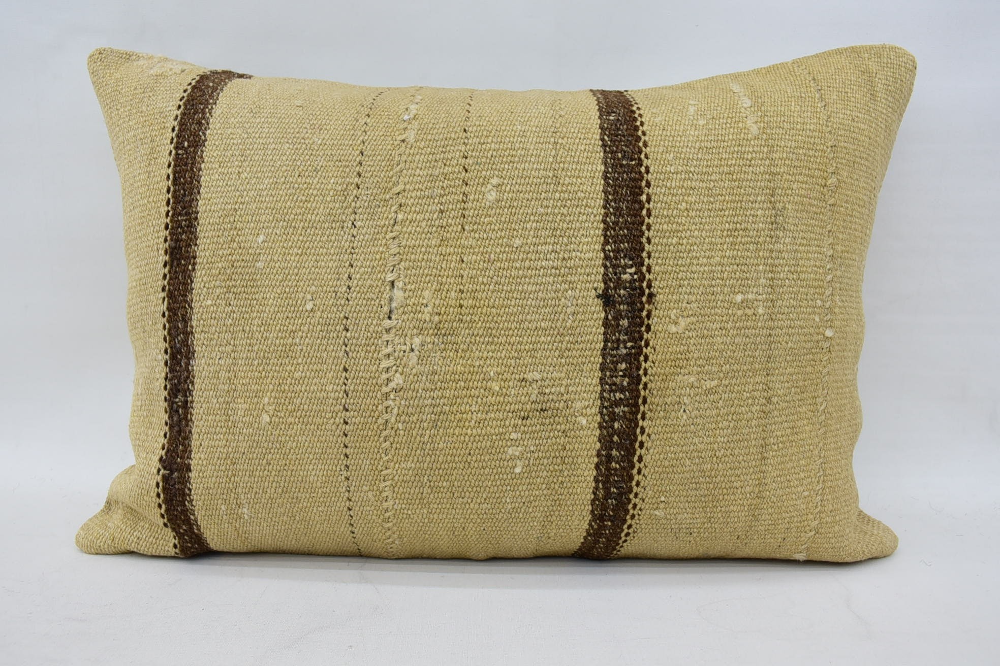 Decorative Throw Cushion Cover, Vintage Kilim Pillow, Boho Pillow, 16"x24" Beige Pillow Case, Turkish Corner Pillow Cover, Turkish Pillow