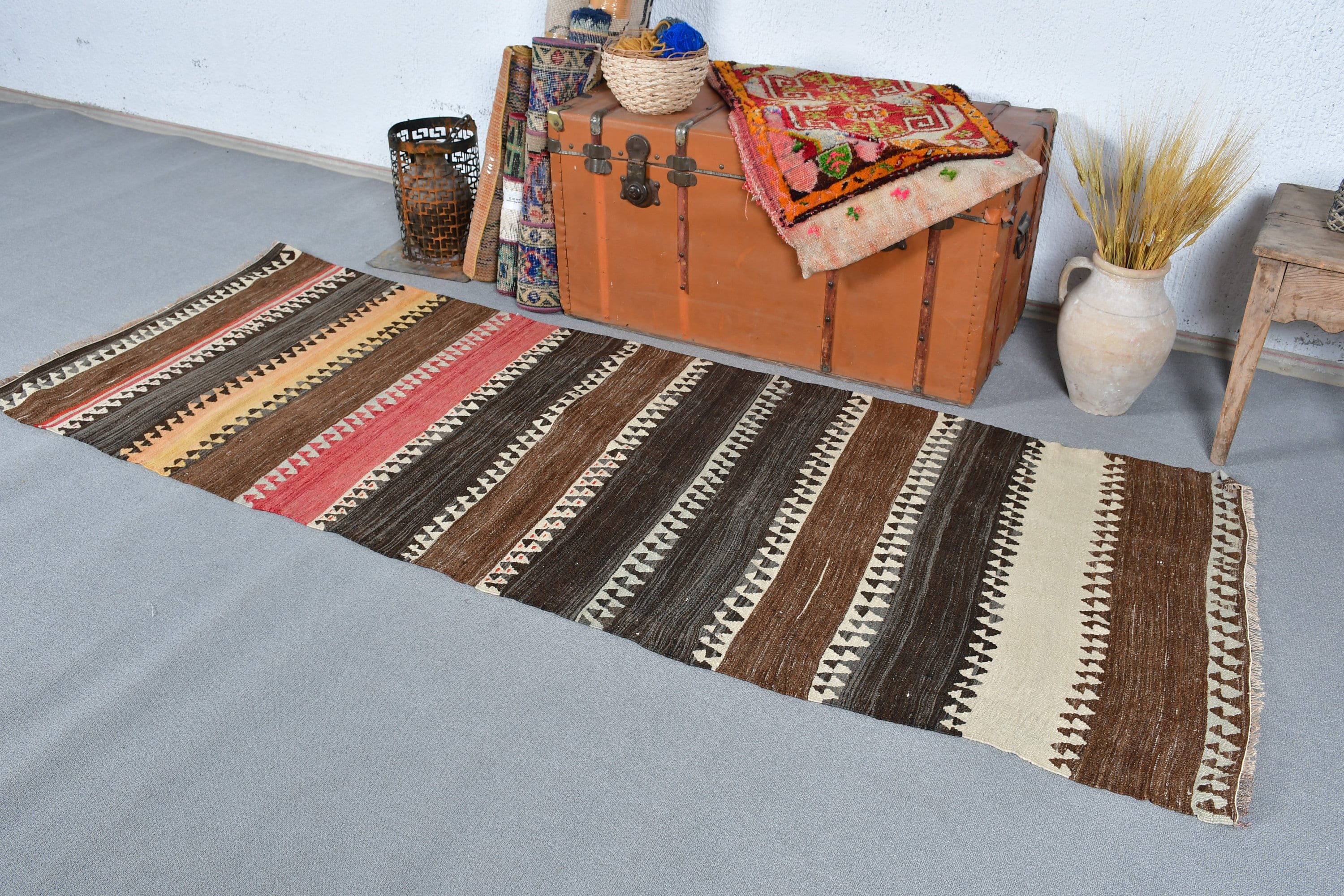 Koridor Halısı, Mutfak Halıları, Yün Halı, Vintage Halı, Oushak Halı, 2,9x7,9 ft Runner Halıları, Siyah Yatak Odası Halıları, Koridor Halıları, Türk Halısı