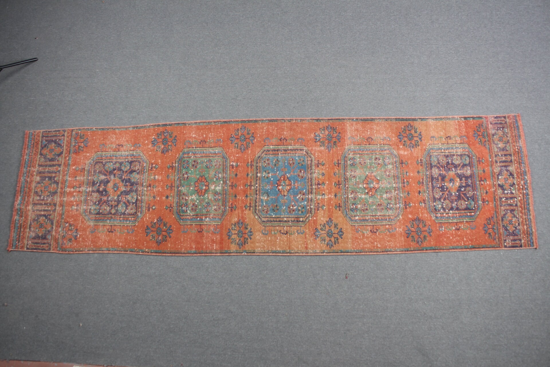 Orange Bedroom Rugs, Turkish Rugs, Stair Rug, Vintage Rugs, Anatolian Rug, 2.9x11.3 ft Runner Rug, Handmade Rug, Corridor Rug