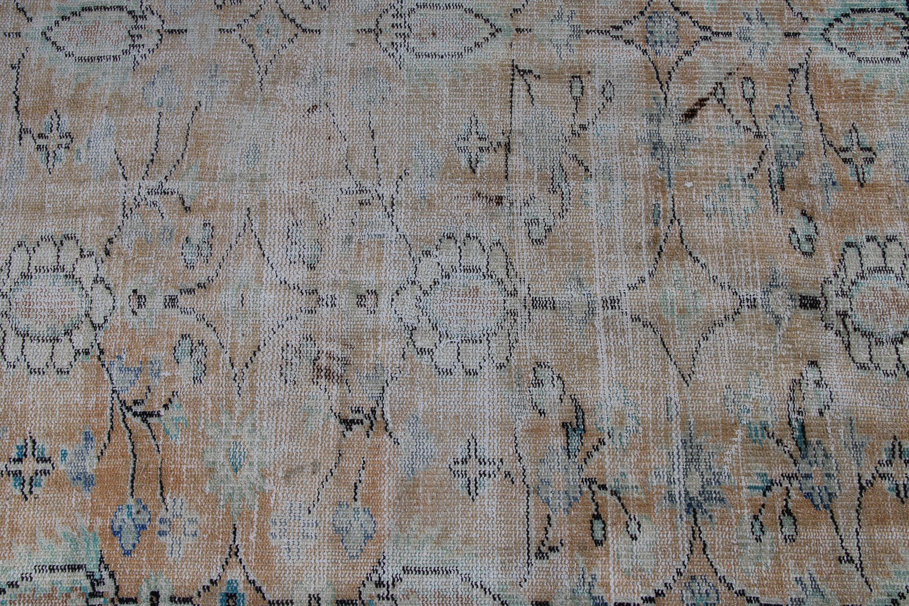 Bedroom Rugs, Green Wool Rugs, Vintage Rugs, Large Vintage Rugs, Salon Rugs, Geometric Rugs, 5.8x9.6 ft Large Rug, Floor Rug, Turkish Rug