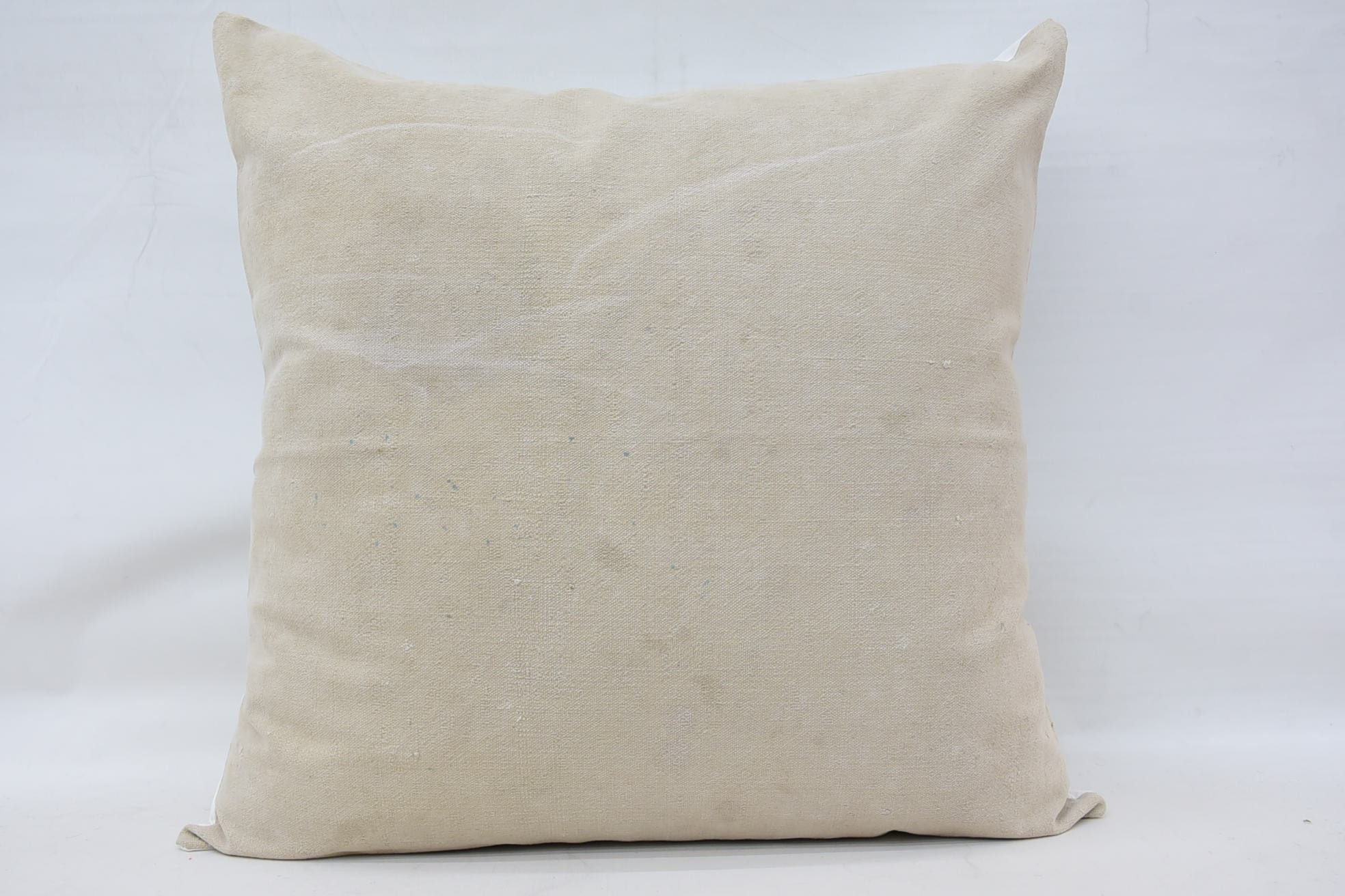 Bed Pillow, Antique Pillows, 32"x32" White Cushion Cover, Turkish Kilim Pillow, Pattern Throw Pillow, Vintage Kilim Pillow
