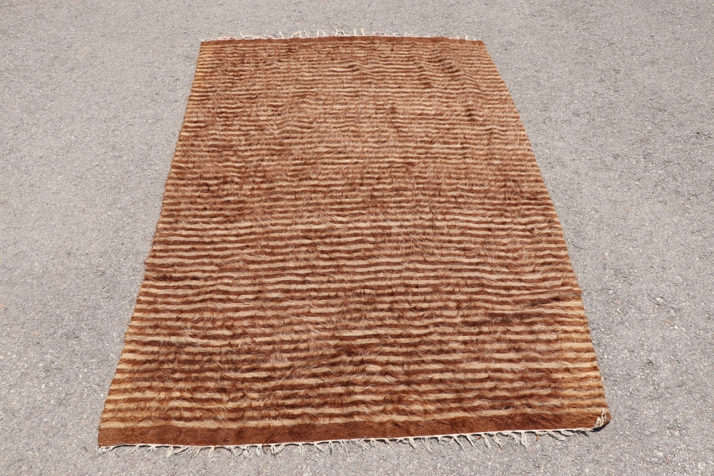 Kilim, Havalı Halılar, Kahverengi Oryantal Halı, Oturma Odası Halıları, 4,2x6,1 ft Alan Halısı, Oryantal Halı, Vintage Halılar, Yatak Odası Halısı, Türk Halısı, Sevimli Halı