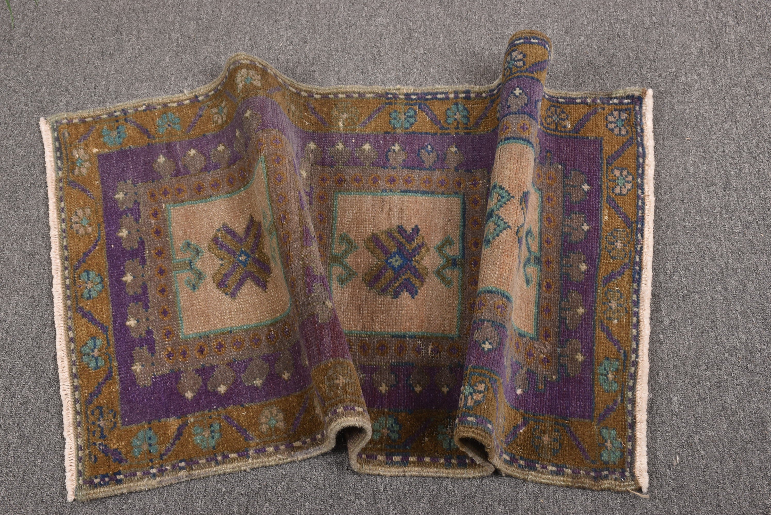 1.7x3.1 ft Küçük Halılar, Küçük Boho Halılar, Vintage Halılar, Mor El Dokuma Halılar, Araba Paspas Halısı, Türk Halıları, Havalı Halılar, Düz Dokuma Halı