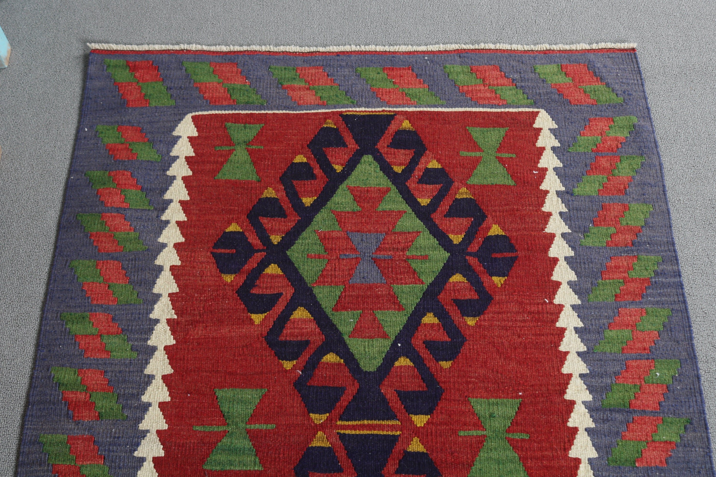 Mavi 2.9x4 ft Küçük Halılar, Türk Halıları, Kilim, Aztek Halıları, Mutfak Halısı, Banyo Halıları, Fas Halıları, Çocuk Halısı, Vintage Halı