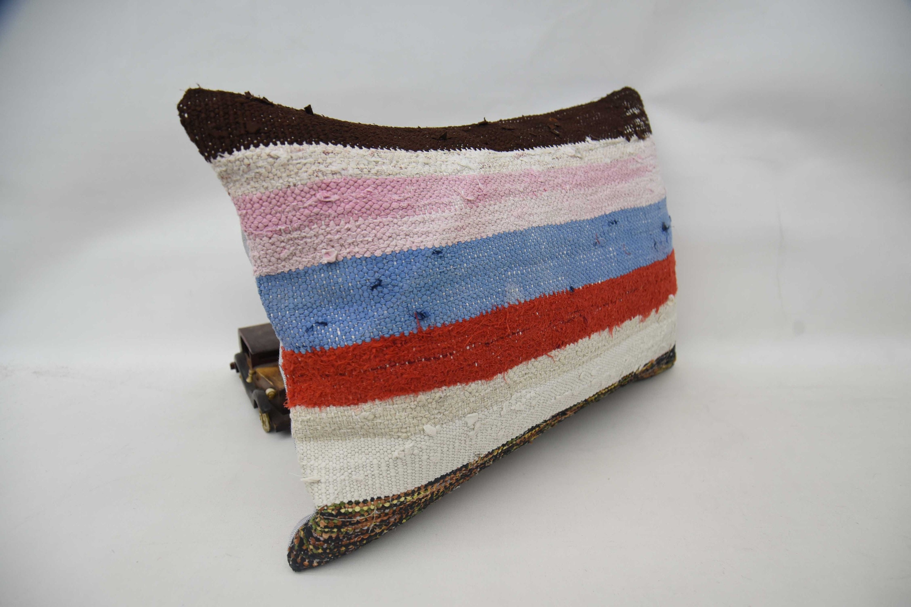 Turkish Rugs Pillow Case, Pillow for Couch, Ikat Cushion, Ethnical Kilim Rug Pillow, Turkish Pillow, 16"x24" Pink Cushion Case