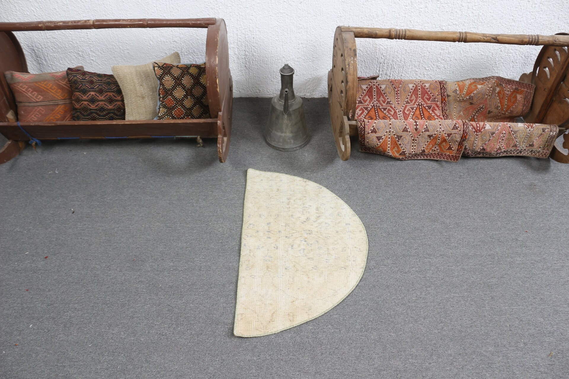 Giriş Halısı, Türk Halısı, Vintage Halı, 2,5x1,5 ft Küçük Halı, Bej Yatak Odası Halısı, Yün Halısı, Ev Dekor Halısı, Mutfak Halıları, Banyo Halısı