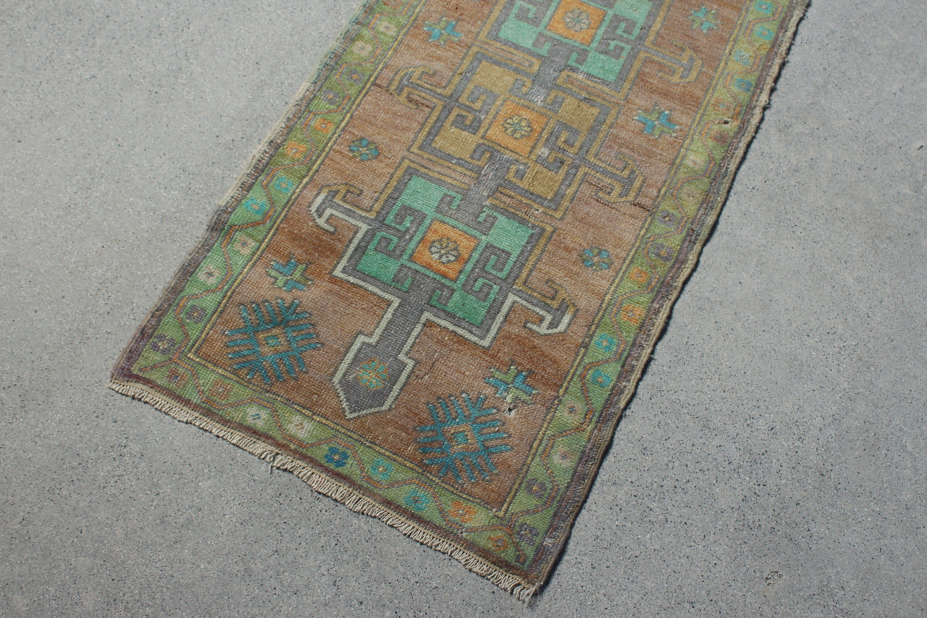 Turkish Rug, Brown Cool Rug, Bathroom Rugs, Vintage Rugs, Car Mat Rug, Bedroom Rug, Antique Rug, Rugs for Door Mat, 1.7x3.2 ft Small Rugs