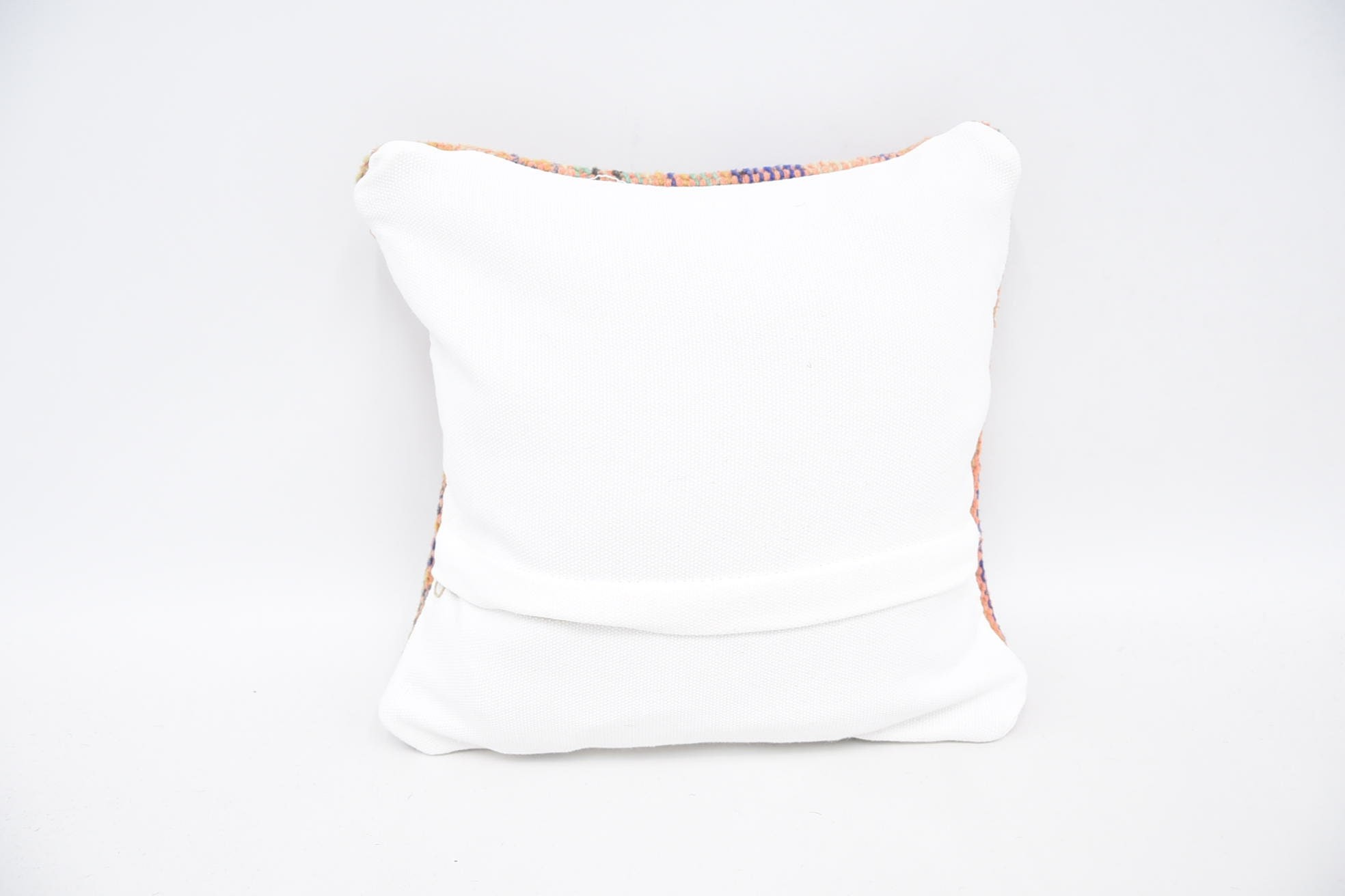 12"x12" Orange Cushion Cover, Chair Pillow, Boho Pillow Sham Cover, Ethnical Kilim Rug Pillow, Vintage Kilim Pillow
