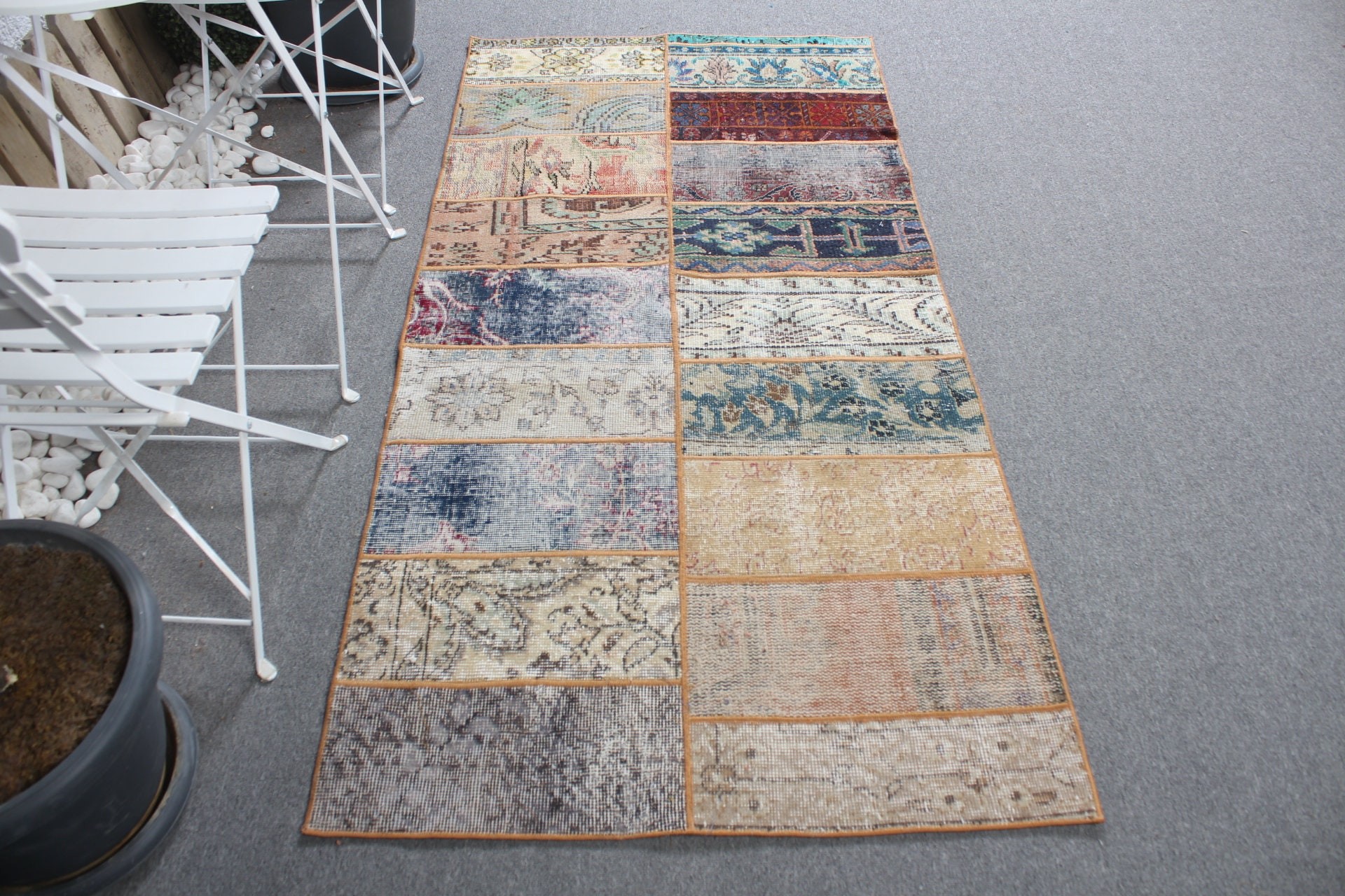 Vintage Rug, 3.2x6.5 ft Accent Rugs, Floor Rugs, Entry Rug, Turkish Rug, Old Rug, Nursery Rug, Cool Rug, Beige Wool Rug, Rugs for Nursery