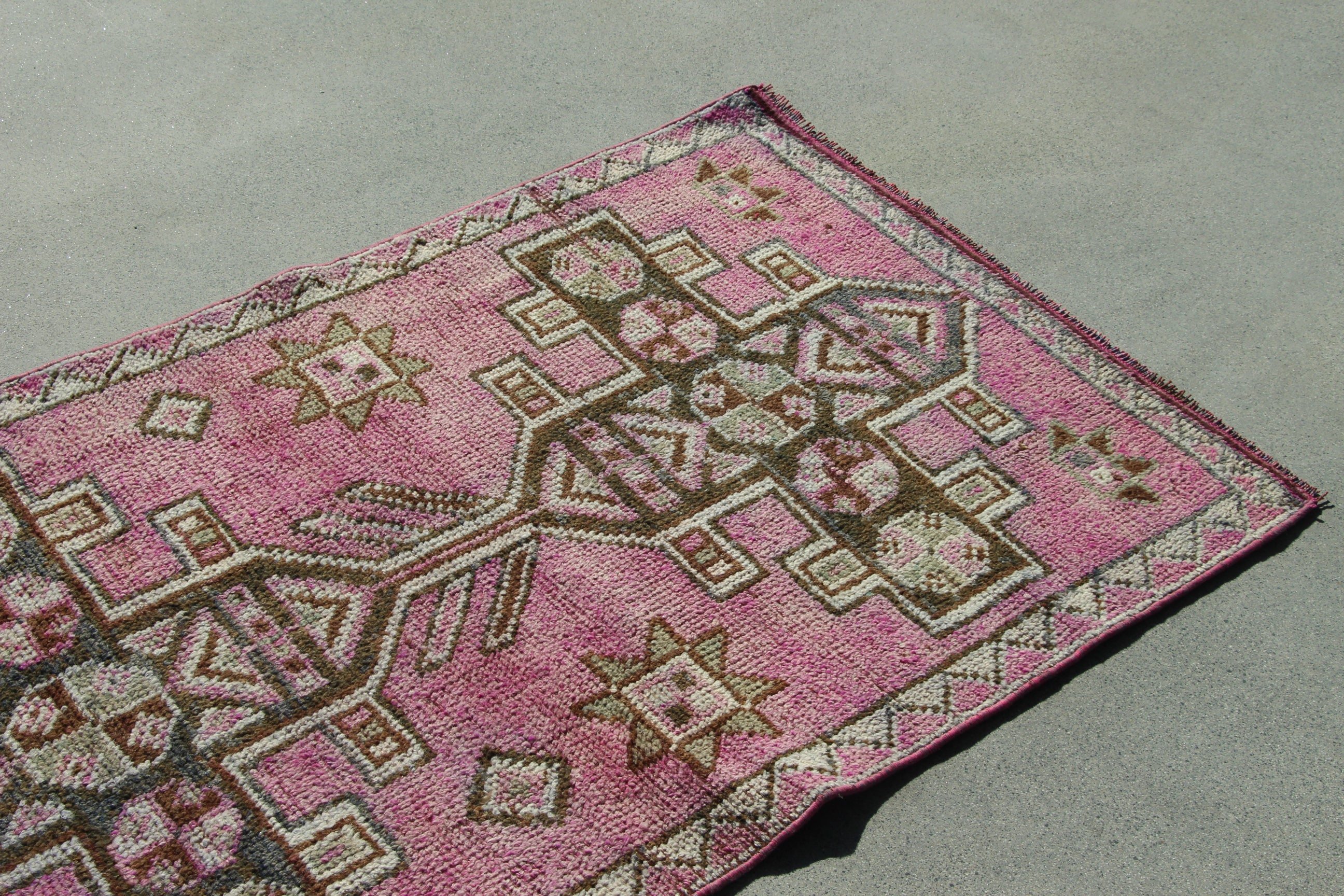 Uzun Yolluk Halıları, Lüks Halılar, Türk Halısı, 2,8x10,2 ft Koşucu Halıları, Boho Halıları, Pembe Yer Halıları, Açıklama Halısı, Vintage Halı, Koridor Halısı