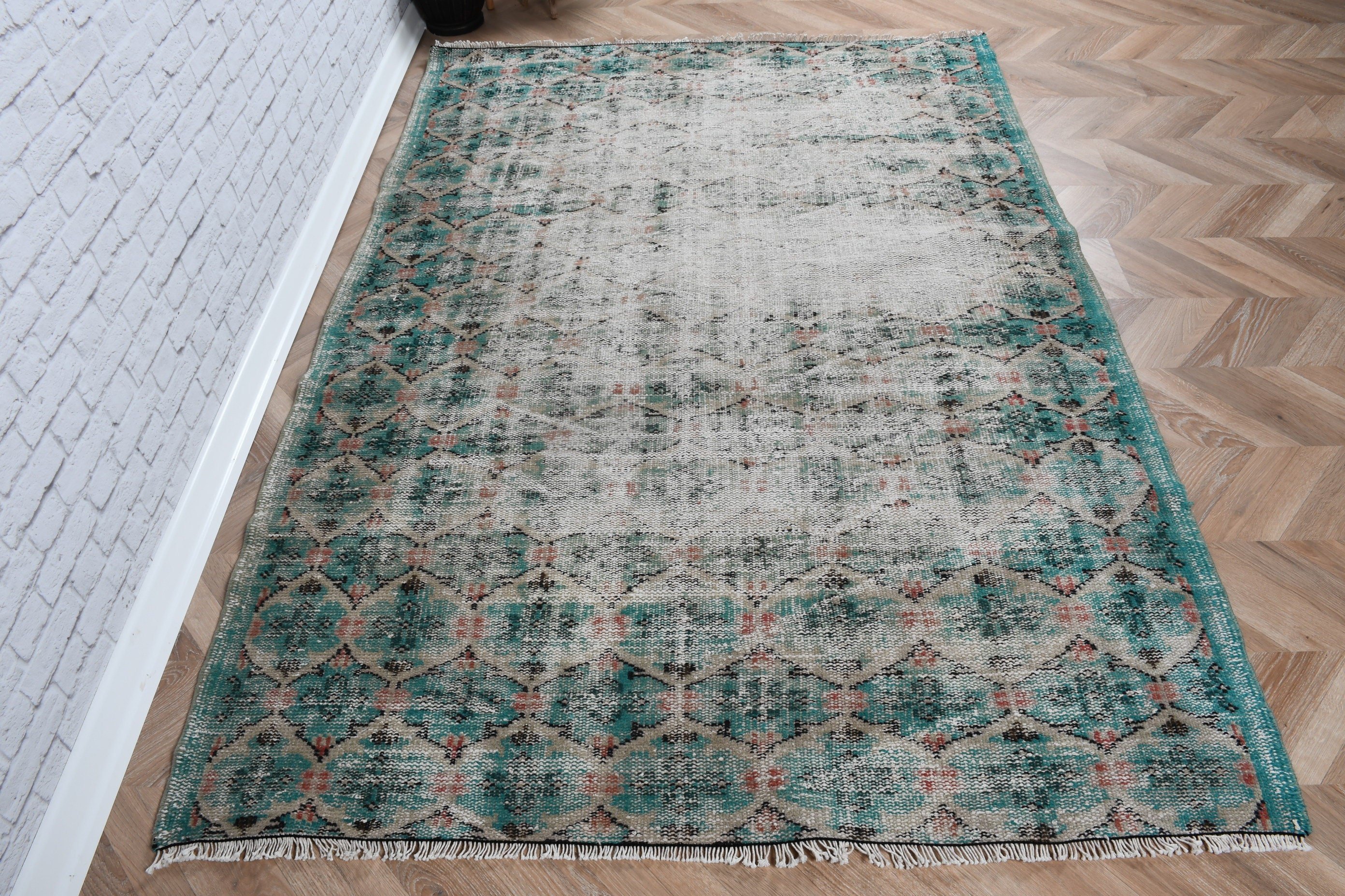 Vintage Area Rug, Floor Rug, Oriental Rug, Boho Rug, 4.7x7.2 ft Area Rugs, Kitchen Rug, Vintage Rug, Turkish Rugs, Beige Oriental Rugs