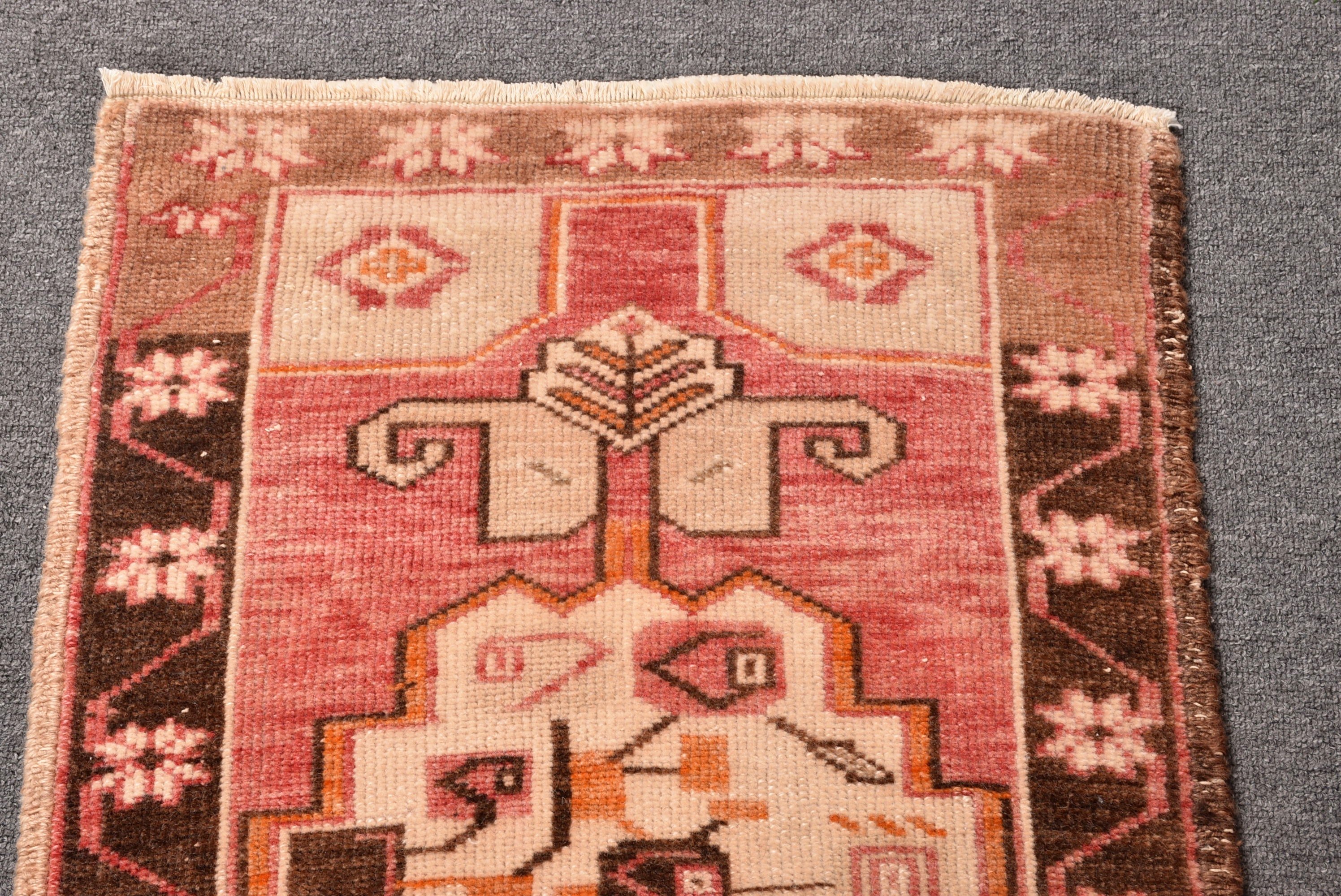 Vintage Halı, Mutfak Halıları, Banyo Halıları, Türk Halısı, 1,7x2,9 ft Küçük Halı, Pembe Boho Halıları, Çocuk Halıları, Modern Halı, Geometrik Halı