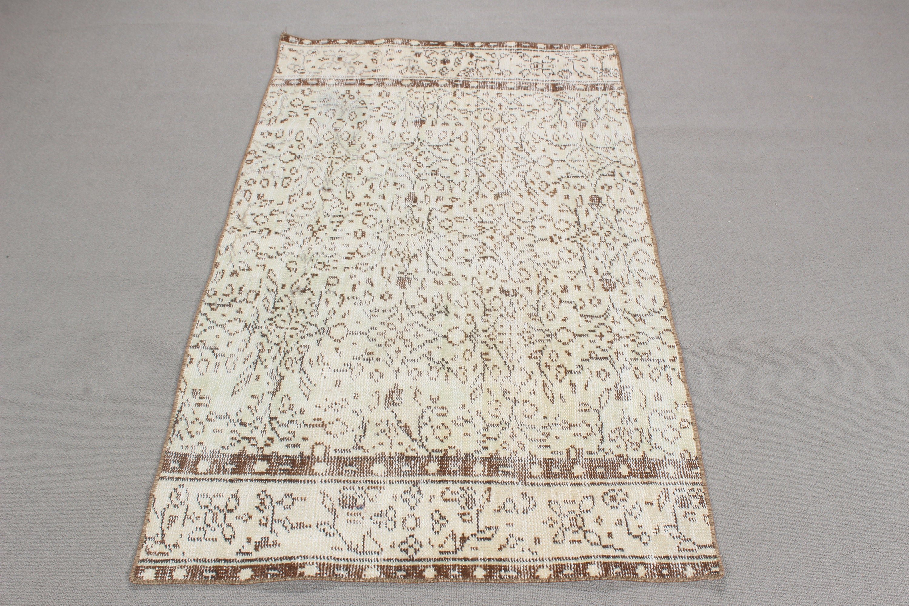 Wall Hanging Rugs, Exotic Rug, Beige Luxury Rug, Kitchen Rugs, Turkish Rugs, Bathroom Rugs, 3x4.9 ft Small Rug, Vintage Rug