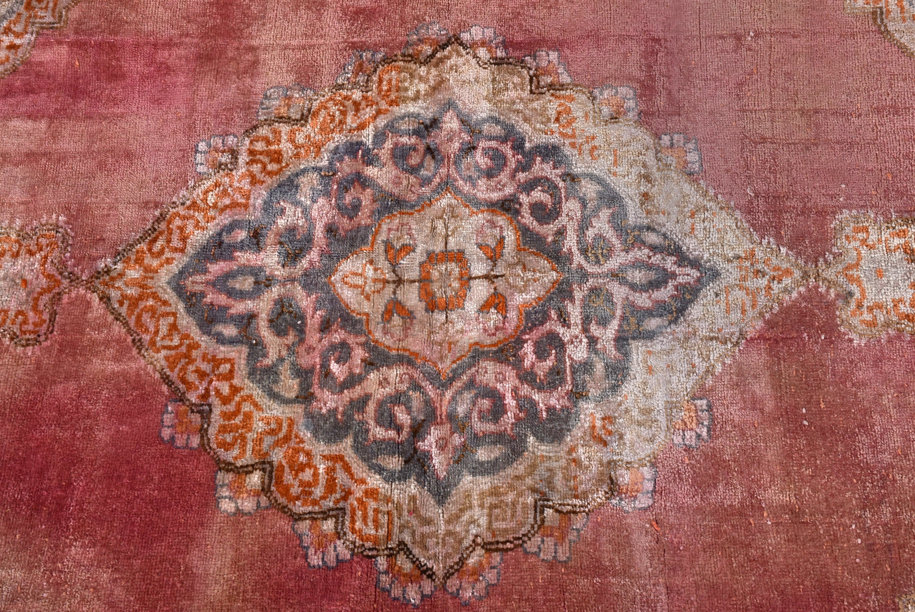 Yün Halı, Oturma Odası Halıları, Oushak Bölge Halısı, Vintage Halı, Bej Antika Halı, 3,8x6,4 ft Alan Halıları, Türkiye Halısı, Anadolu Halıları, Türk Halısı