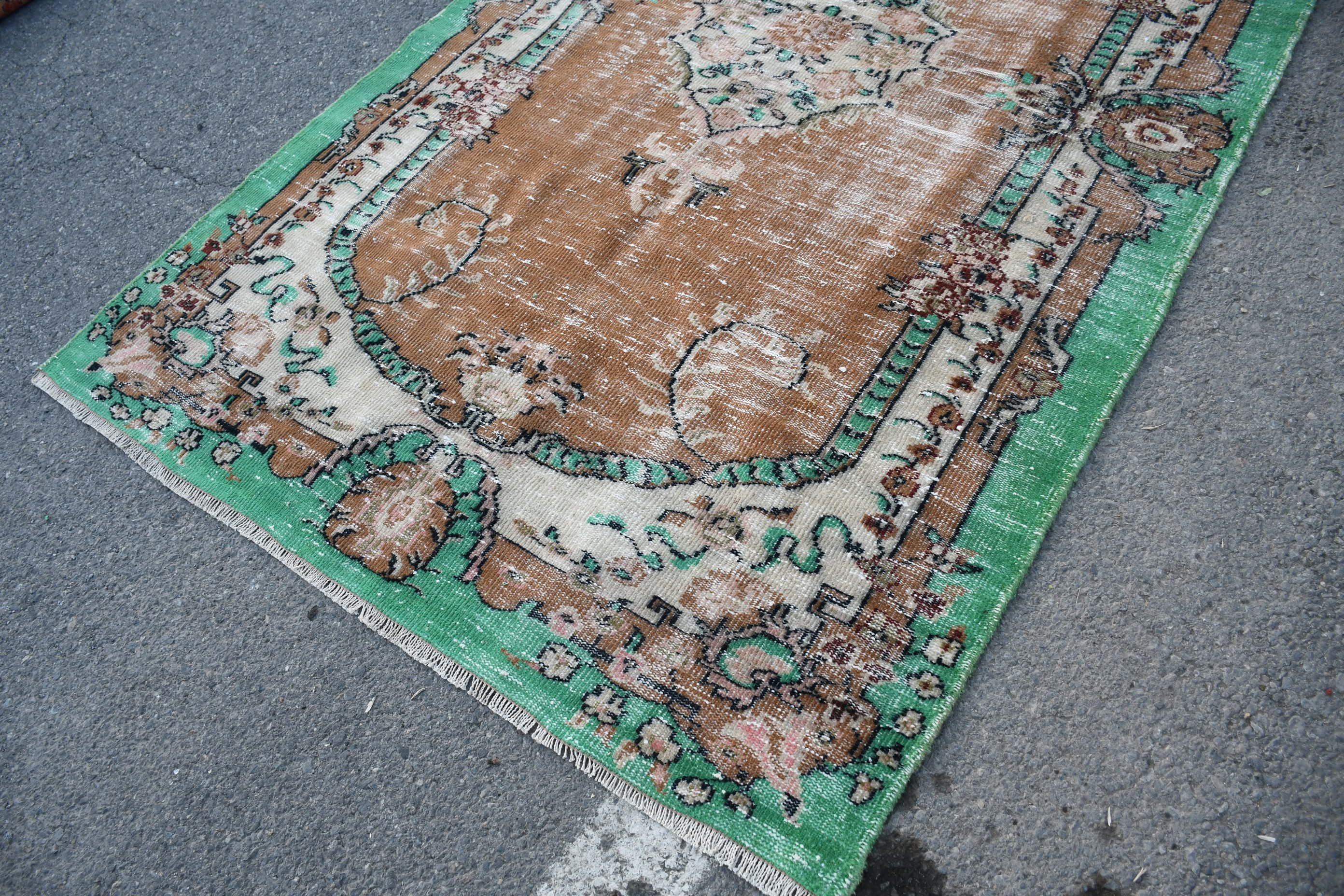 Bedroom Rug, Anatolian Rug, Oushak Rugs, Salon Rugs, Turkish Rugs, Brown Kitchen Rugs, Vintage Decor Rug, 5.2x9.2 ft Large Rug, Vintage Rug