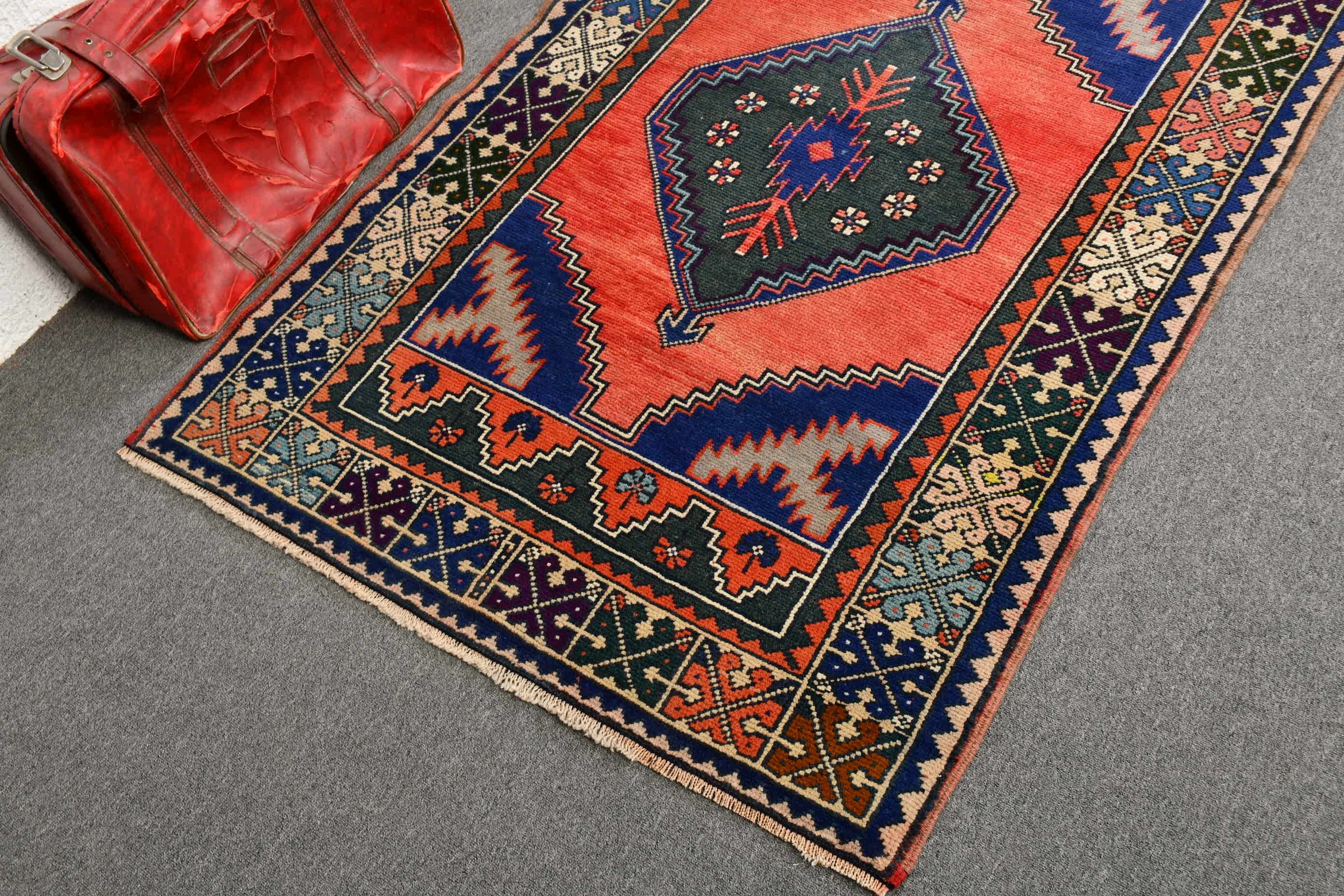 Anatolian Rugs, Vintage Rug, Rugs for Bedroom, Red Kitchen Rug, Nursery Rug, Bedroom Rug, Turkish Rugs, 3.7x6.1 ft Accent Rug, Floor Rug