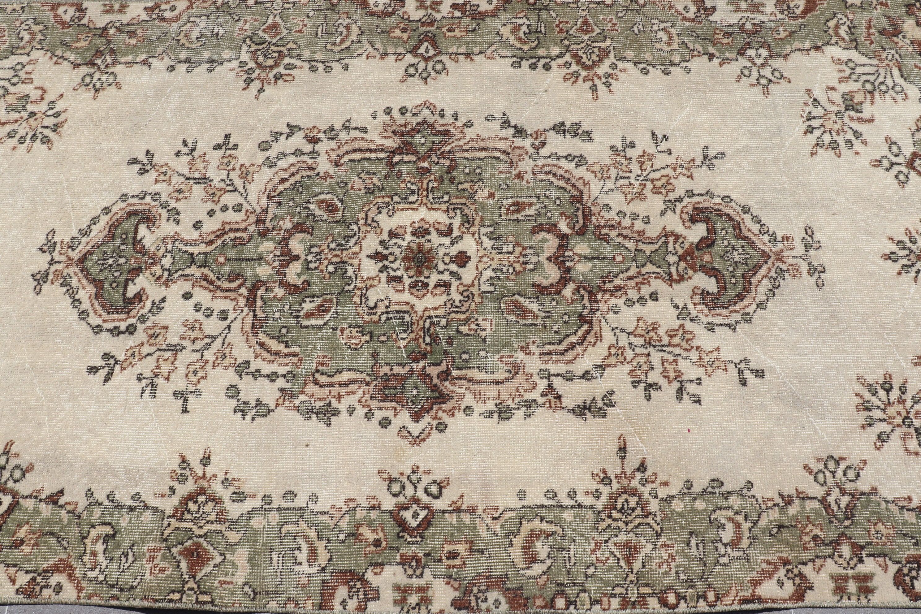 Wool Rugs, Cool Rug, Turkish Rug, Rugs for Dining Room, Vintage Rugs, 3.6x6.7 ft Area Rug, Turkey Rug, Kitchen Rug, Beige Bedroom Rug