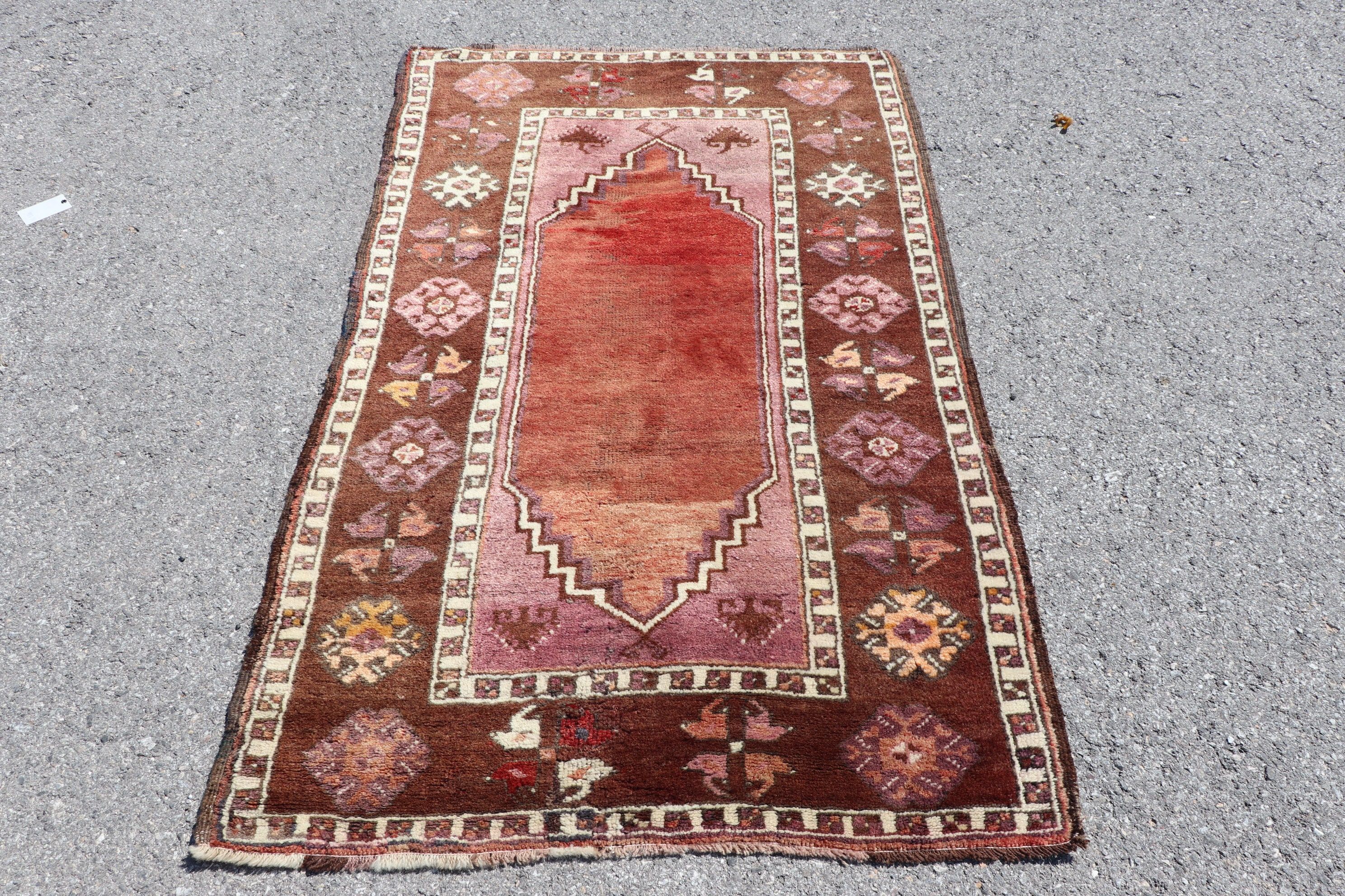 Turkish Rug, Kitchen Rug, Moroccan Rug, Cute Rug, Entry Rug, Anatolian Rugs, Vintage Rug, Brown Oriental Rugs, 3.4x5.3 ft Accent Rugs