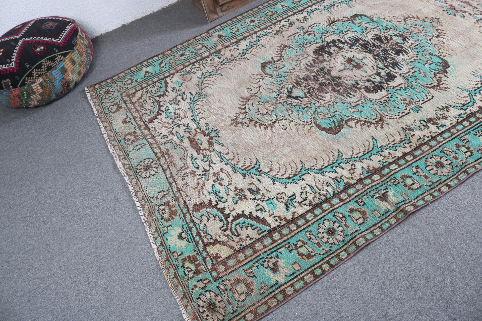 Kahverengi Boho Halı, Vintage Halı, Yatak Odası Halıları, 5.4x8 ft Büyük Halılar, El Dokuma Halılar, Türk Halıları, Havalı Halılar, Büyük Boho Halı, Egzotik Halılar