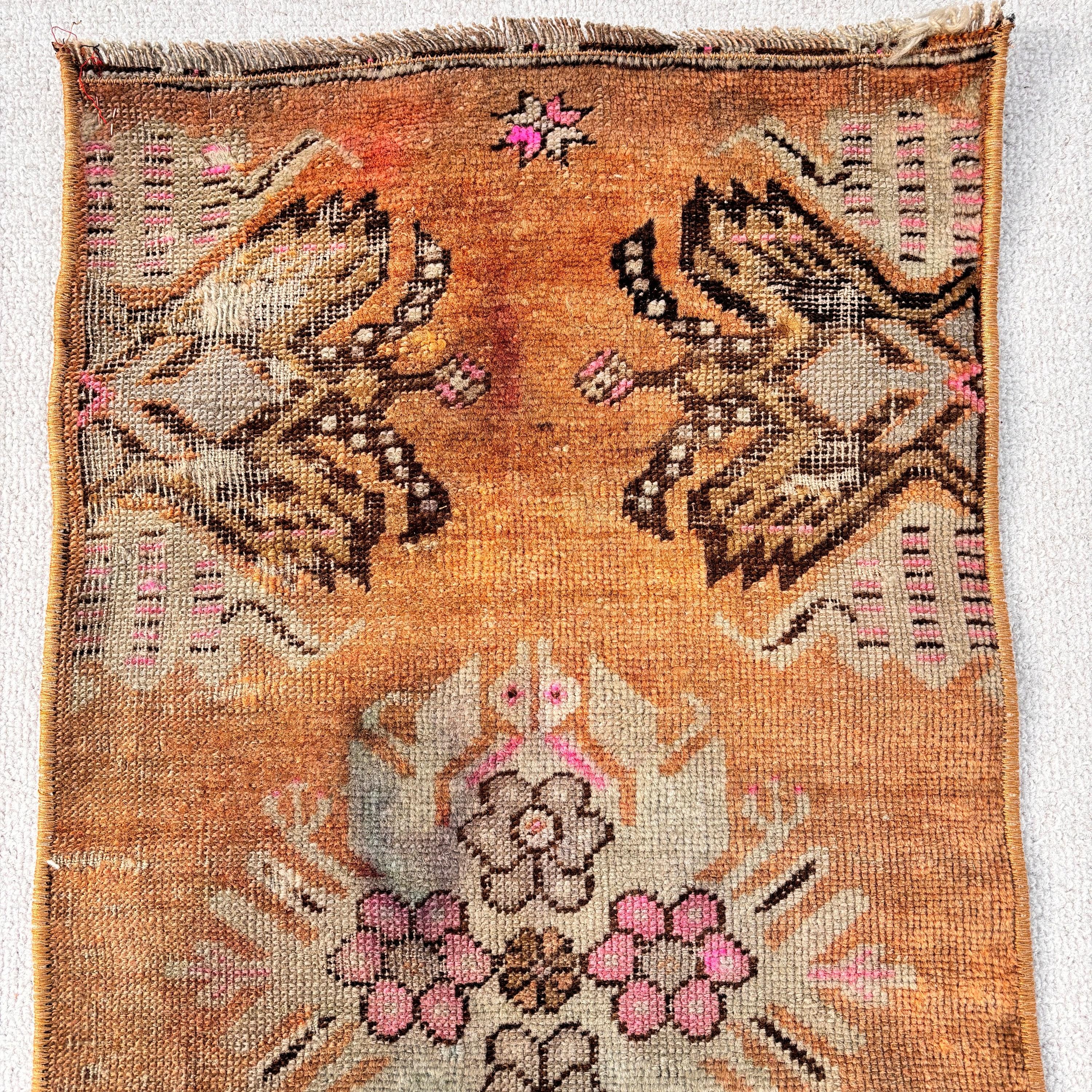 Modern Halılar, Paspas Halısı, Türk Halısı, Vintage Halı, Etnik Halılar, Kahverengi Fas Halısı, Düz Dokuma Halılar, Küçük Boho Halısı, 1.3x2.4 ft Küçük Halı