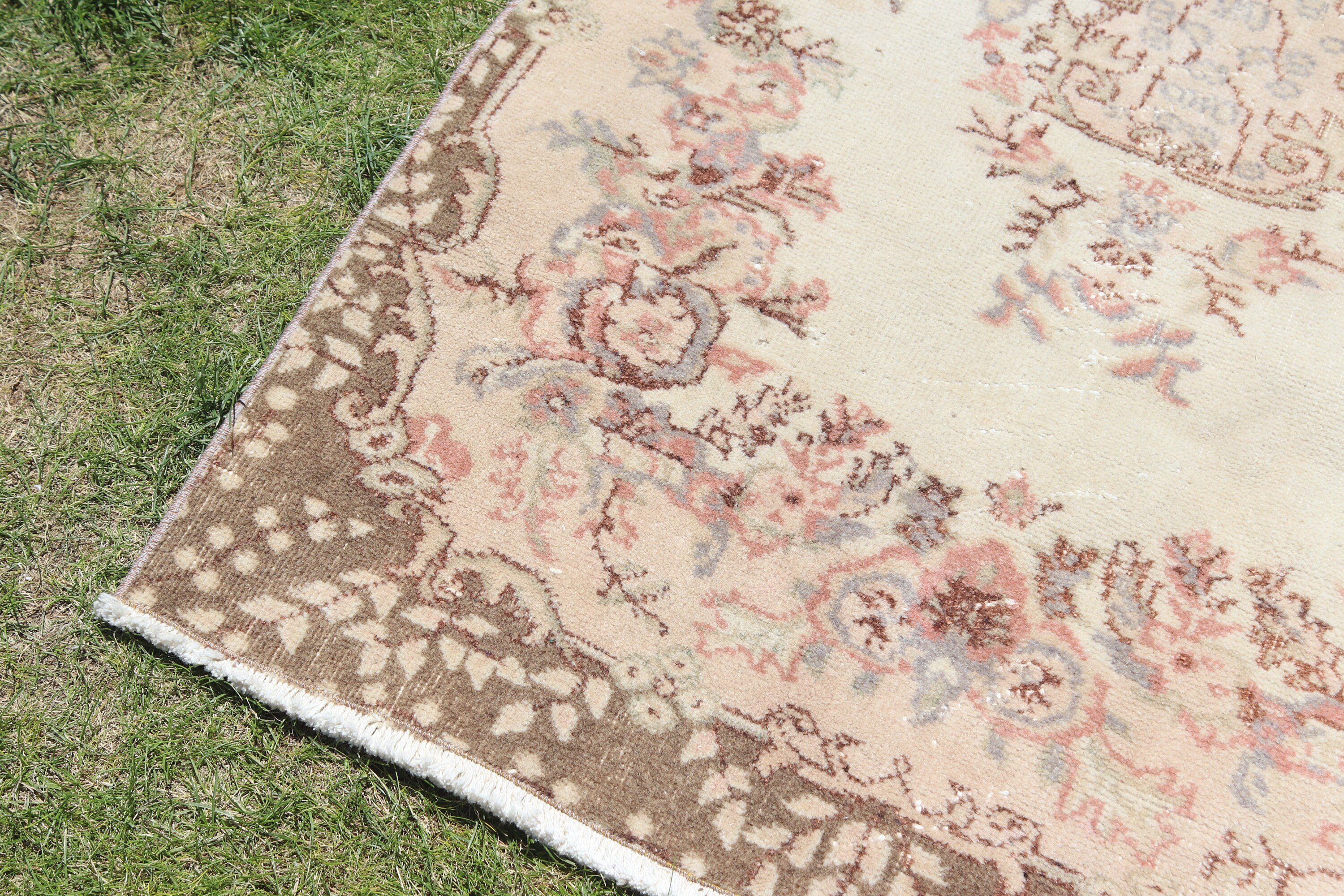 Office Rug, Vintage Rugs, Bedroom Rugs, Wool Rug, Turkish Rug, Brown Moroccan Rugs, 3.4x6.7 ft Accent Rugs, Decorative Rugs, Moroccan Rugs