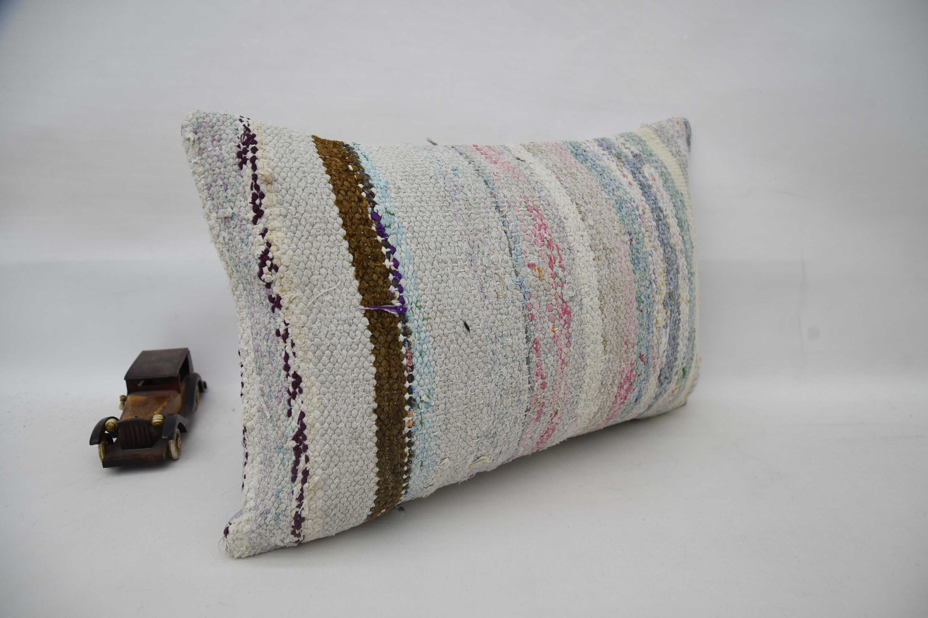 Turkish Corner Pillow Case, 16"x24" Blue Cushion Cover, Couch Pillow, Turkish Pillow, Gift Pillow, Turkish Kilim Pillow