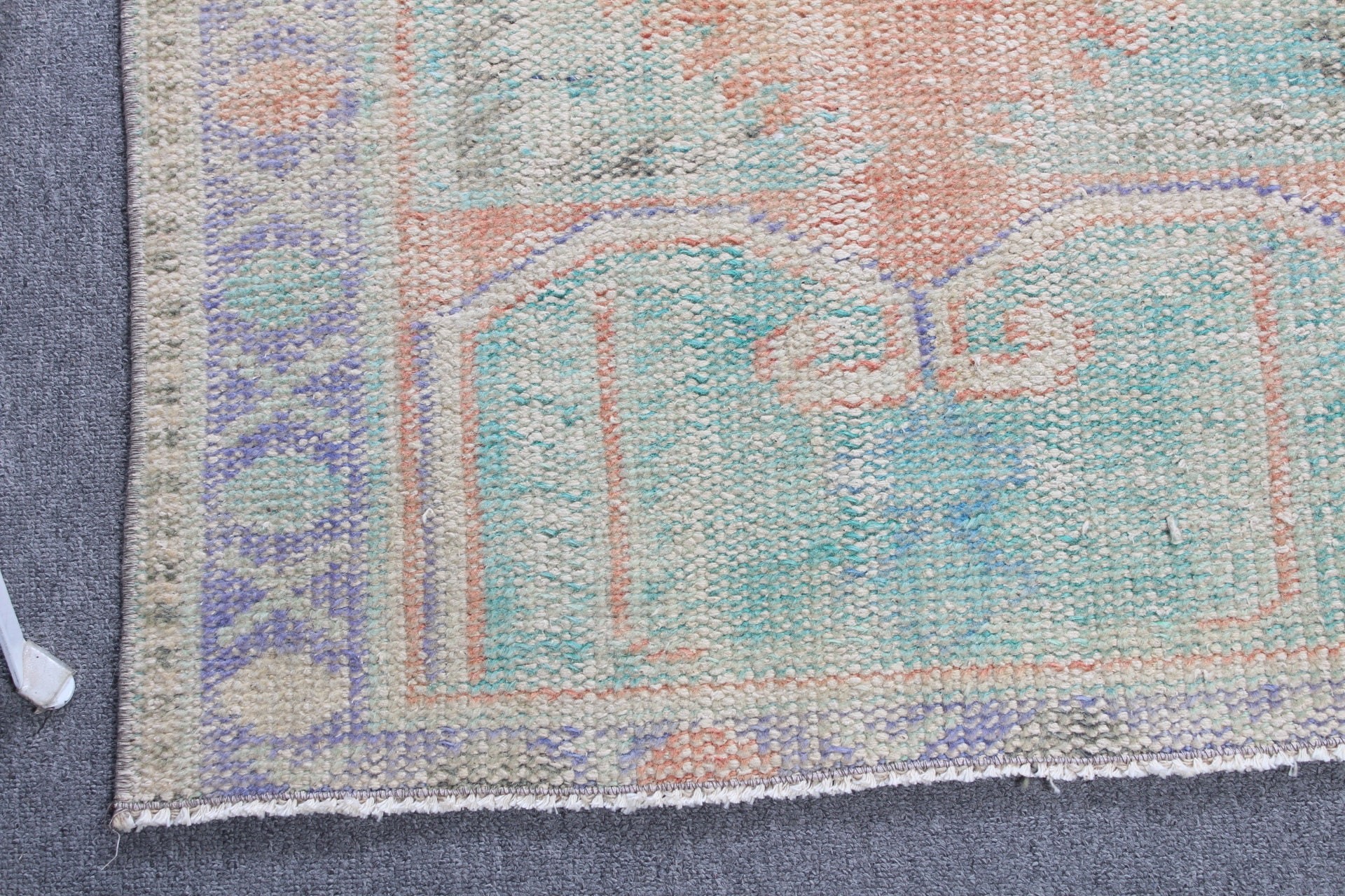 2.5x4.7 ft Small Rugs, Turkish Rug, Vintage Rugs, Bathroom Rug, Kitchen Rugs, Orange Oriental Rugs, Oushak Rug, Bedroom Rugs, Pale Rug