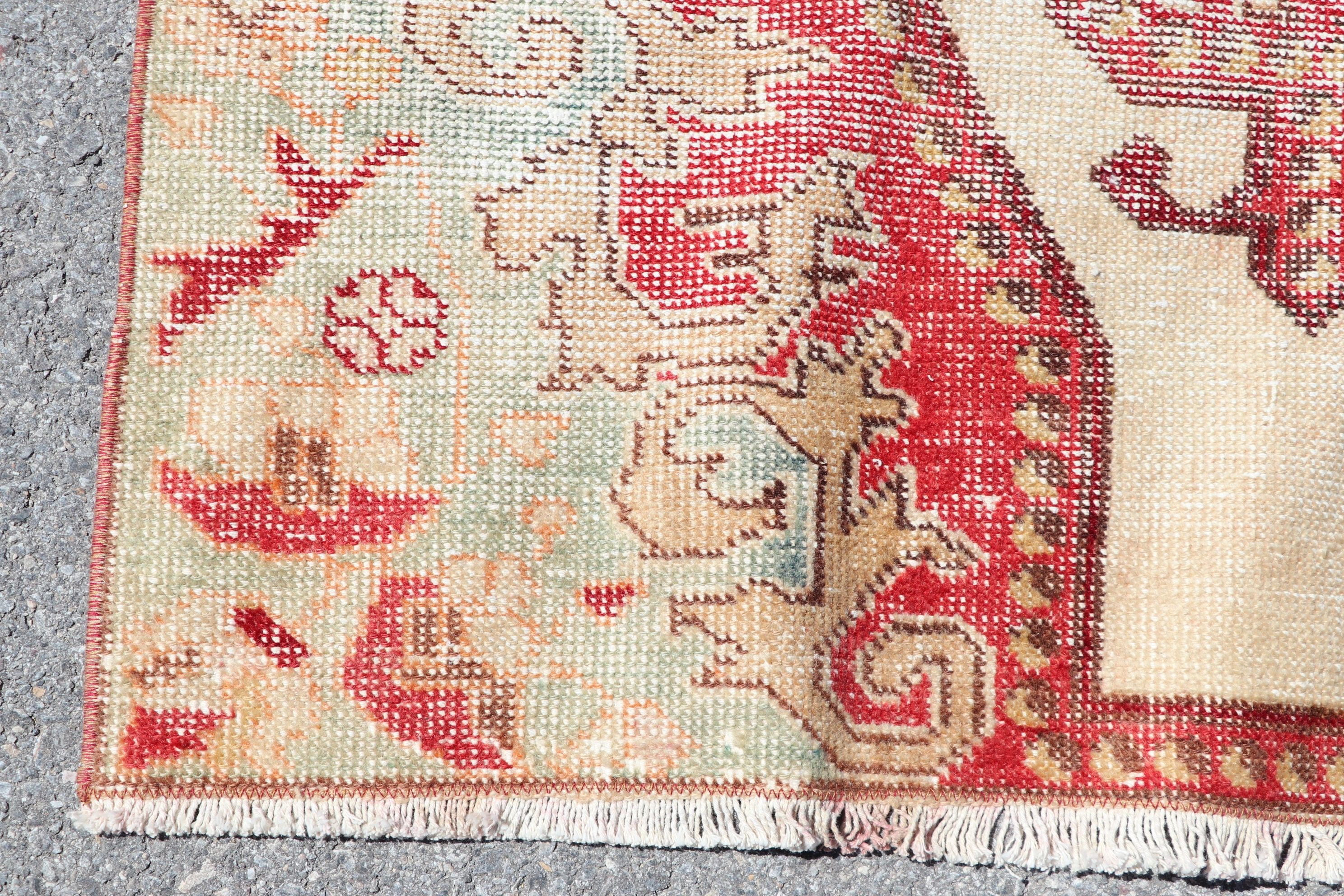 3.5x6.4 ft Accent Rug, Turkish Rug, Kitchen Rug, Rugs for Bedroom, Vintage Rug, Moroccan Rugs, Retro Rugs, Red Antique Rug, Bedroom Rug