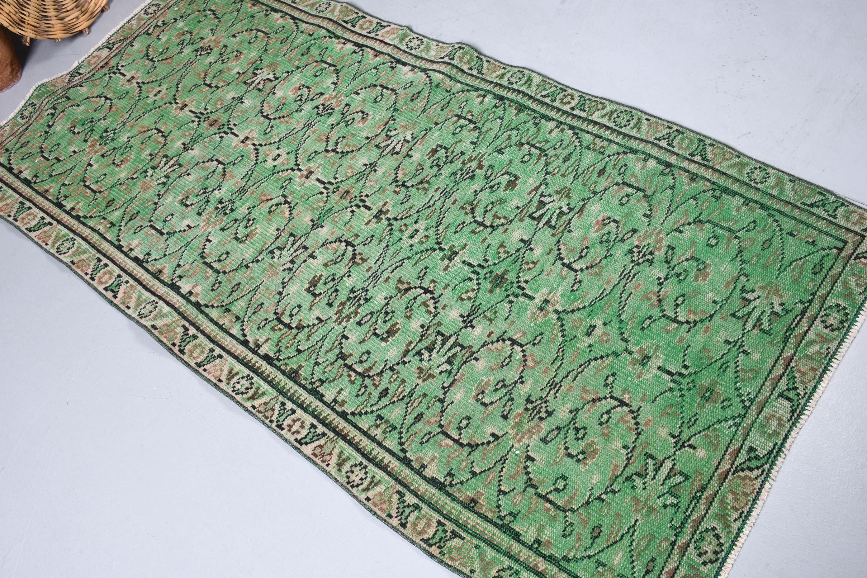 Türk Halıları, Yatak Odası Halıları, Mutfak Halısı, Yeşil Yün Halı, 3,1x6,2 ft Accent Halı, Vintage Halılar, Yurt Halısı, Soğuk Halı, Yer Halısı, Giriş Halıları