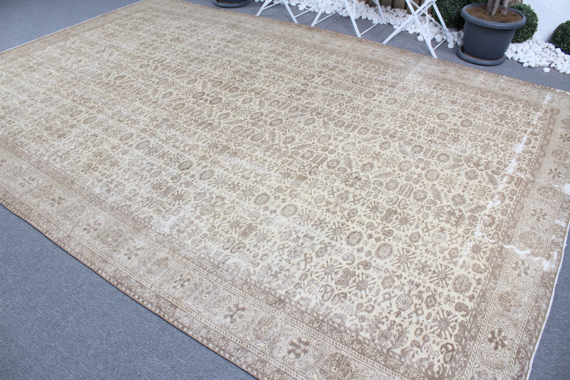 Boho Rug, 8.1x12.1 ft Oversize Rugs, Beige Antique Rugs, Living Room Rug, Floor Rug, Cool Rugs, Turkish Rugs, Vintage Rug, Saloon Rug