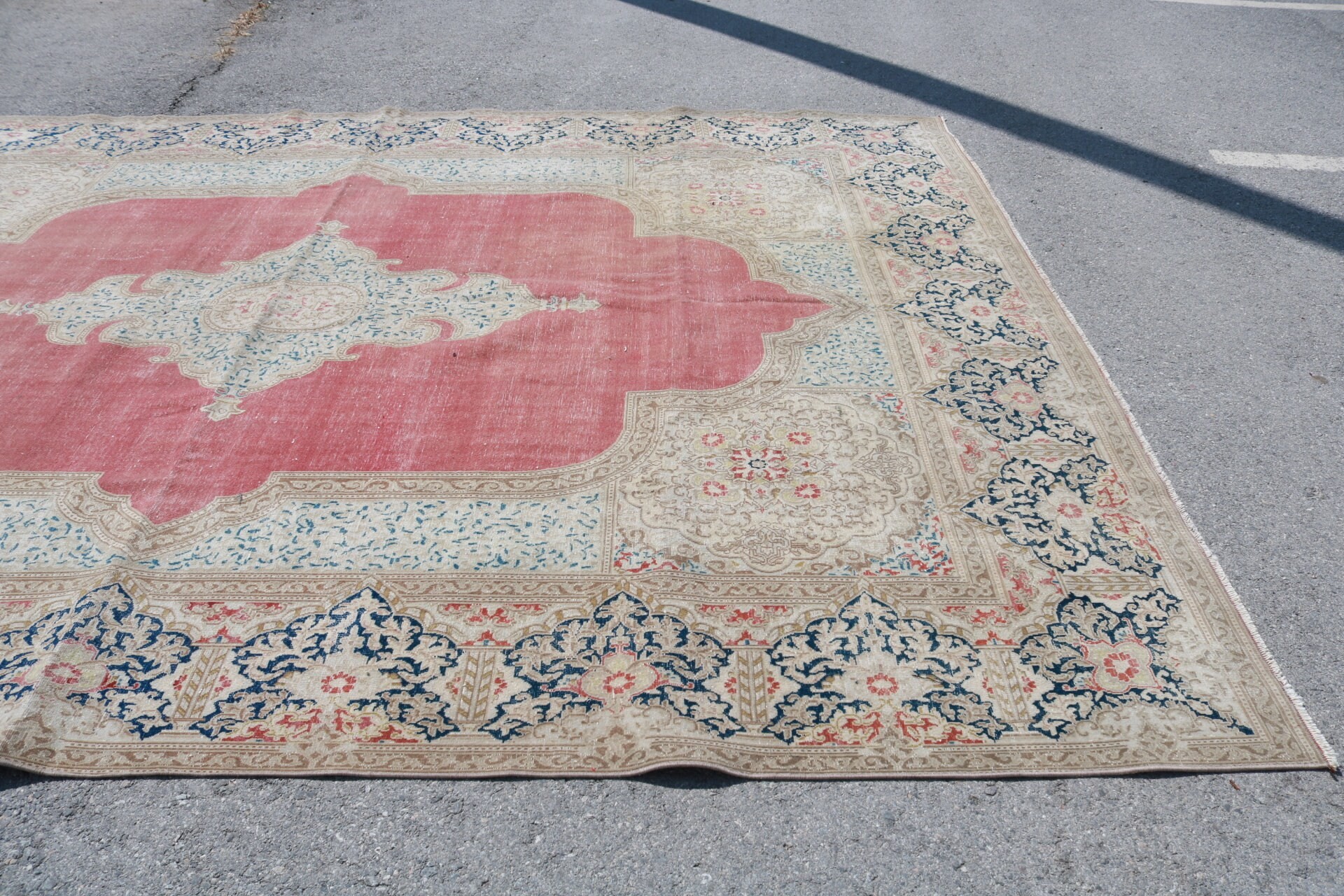 Oushak Halı, Türk Halısı, Vintage Halılar, 9.7x13.3 ft Büyük Boy Halı, Yemek Odası Halısı, El Dokuma Halı, Salon Halıları, Salon Halıları, Renkli Halı