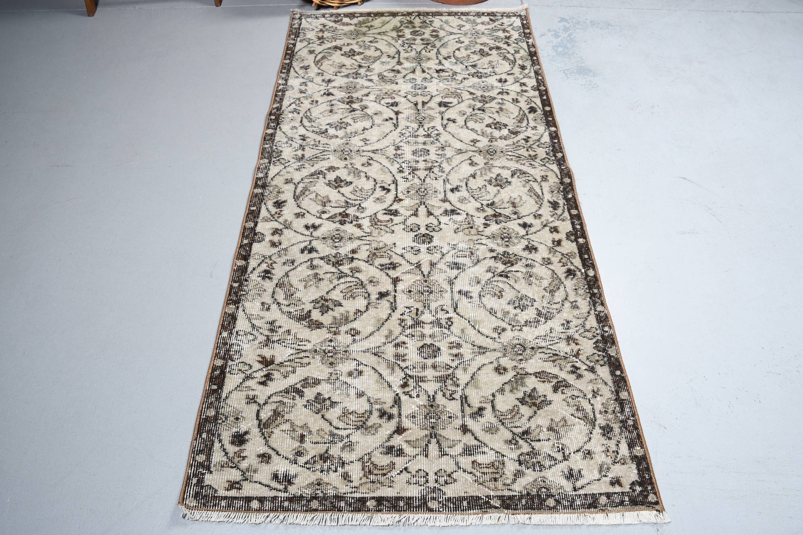 Kitchen Rugs, Vintage Rug, Entry Rugs, Bedroom Rugs, Rugs for Entry, 3x6.2 ft Accent Rug, Turkish Rug, Brown Anatolian Rugs