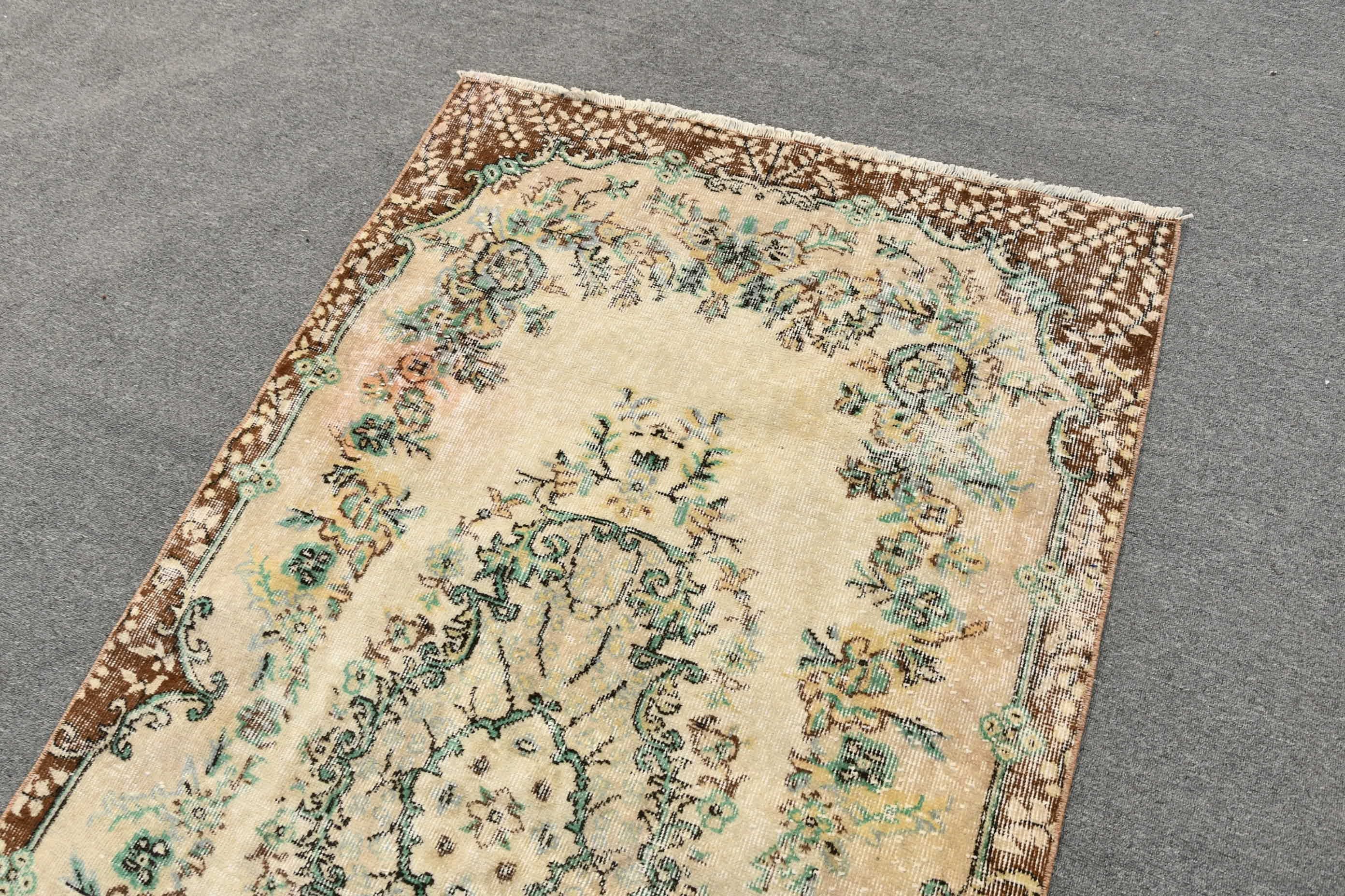 3.7x6.7 ft Area Rug, Floor Rug, Vintage Rug, Bedroom Rugs, Beige Cool Rugs, Turkish Rugs, Rugs for Kitchen, Decorative Rugs