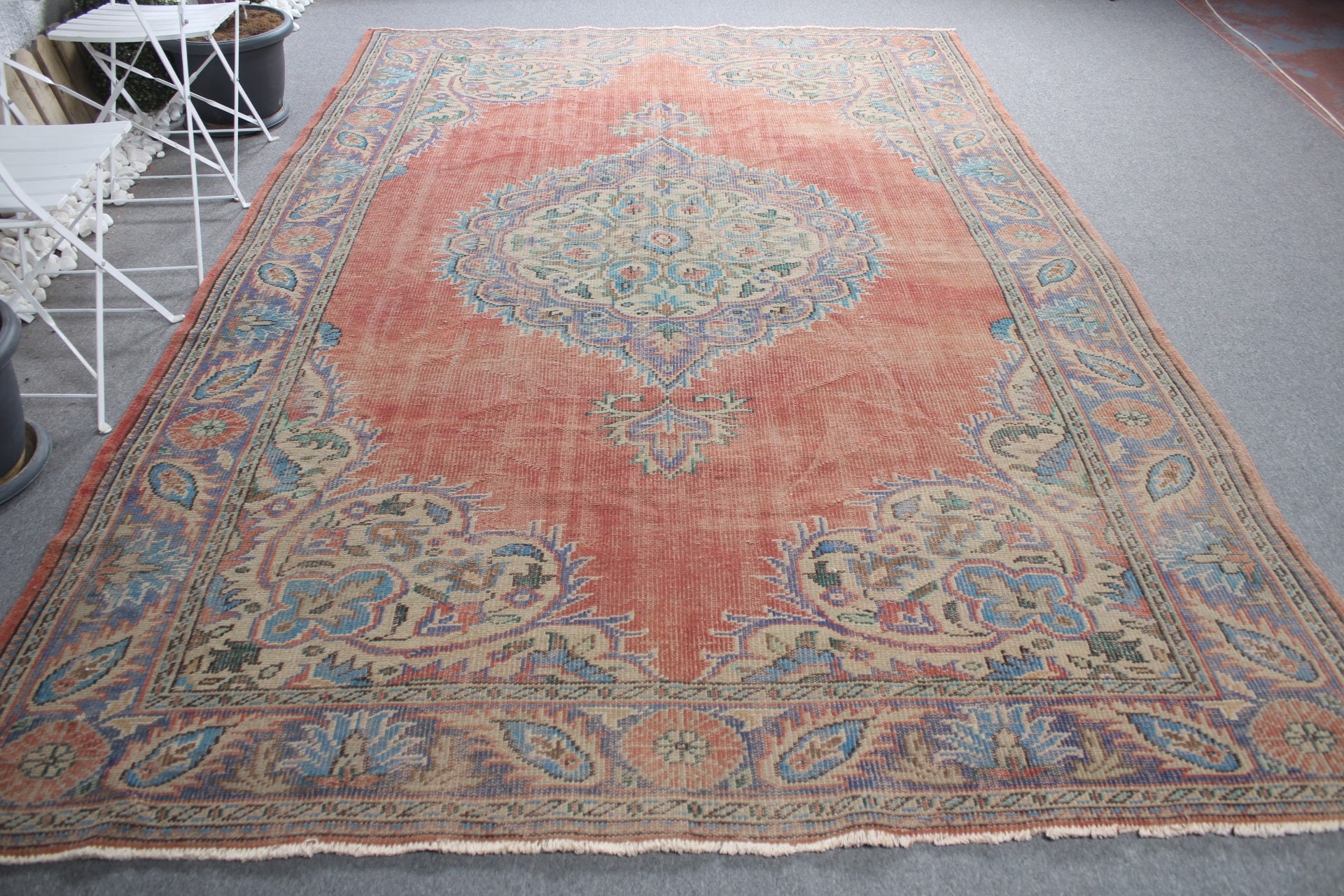 Saloon Rug, Turkish Rug, Living Room Rug, Red Wool Rugs, Home Decor Rugs, 7.2x11 ft Oversize Rugs, Bedroom Rugs, Vintage Rugs, Turkey Rug