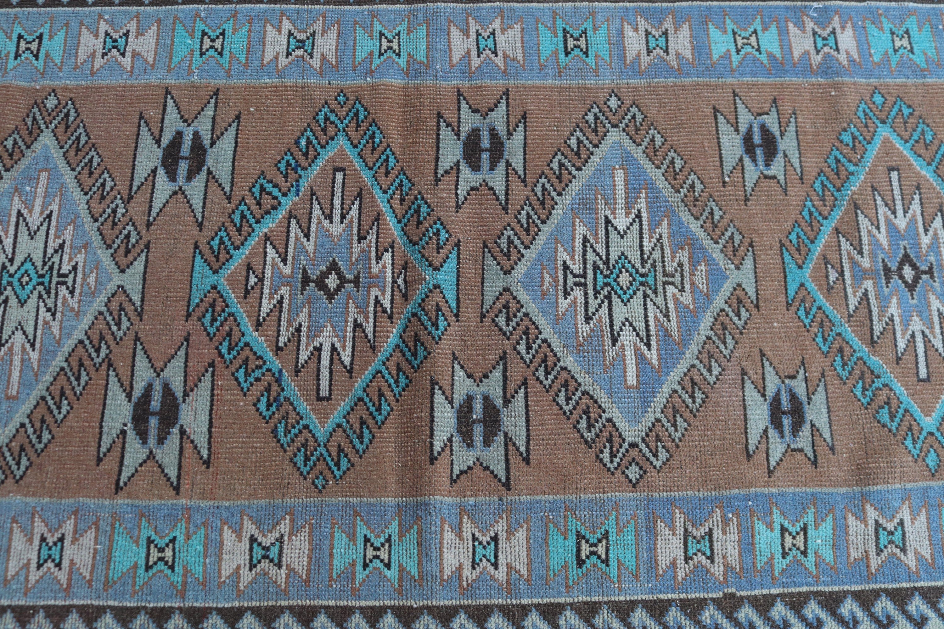 Boho Accent Halı, Türk Halısı, Vintage Halılar, Oryantal Halılar, Lüks Halılar, Kahverengi 2,9x6,1 ft Accent Halı, Dekoratif Halılar