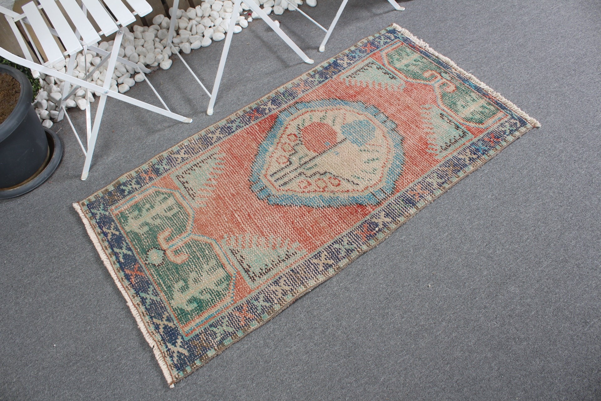 Wall Hanging Rug, Vintage Rug, Turkish Rugs, Art Rugs, Oriental Rugs, Car Mat Rug, Red  2.4x4.4 ft Small Rugs