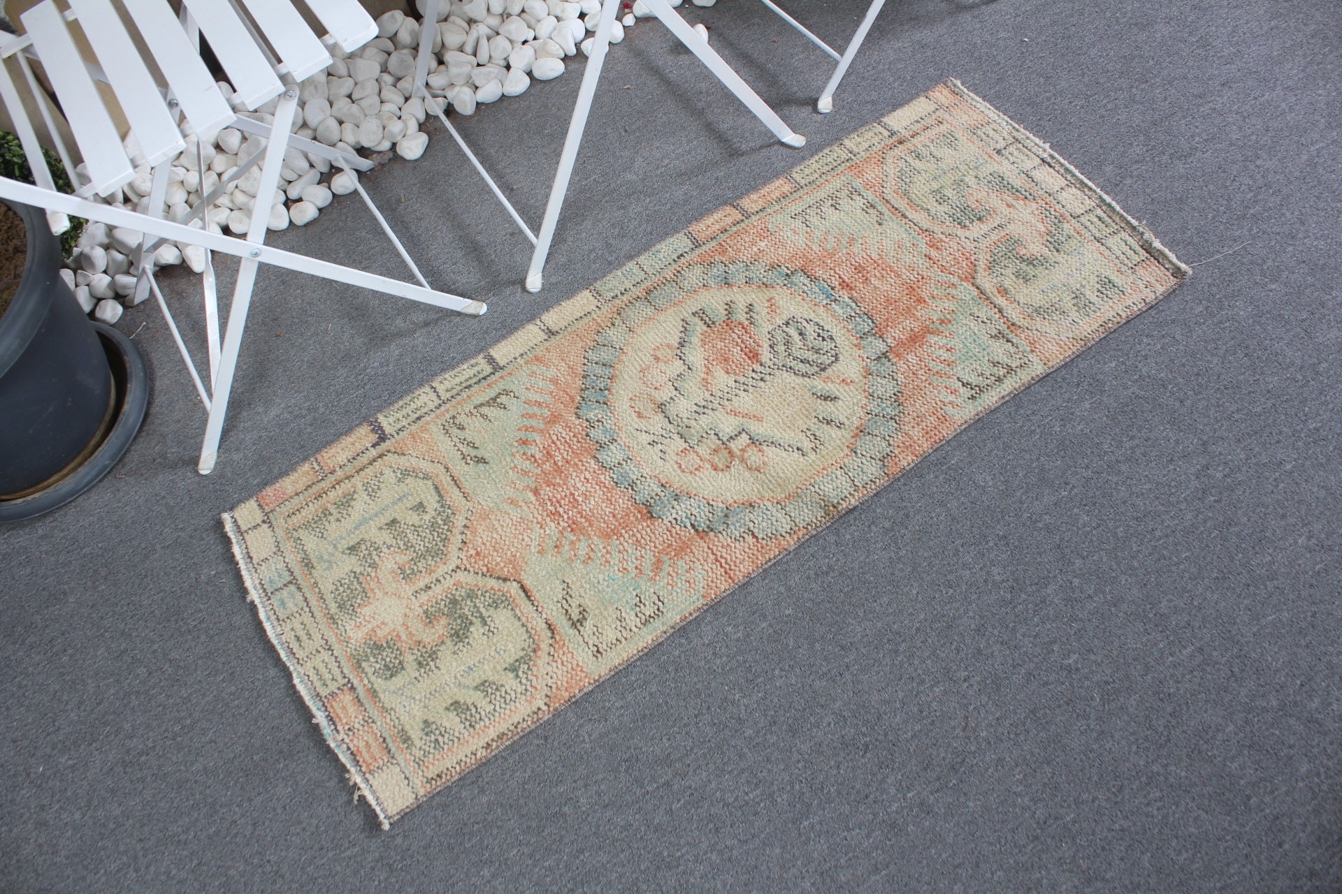 Floor Rugs, 1.6x3.9 ft Small Rug, Turkish Rug, Orange Cool Rug, Bath Rug, Old Rug, Cool Rug, Rugs for Bathroom, Vintage Rugs, Bedroom Rugs