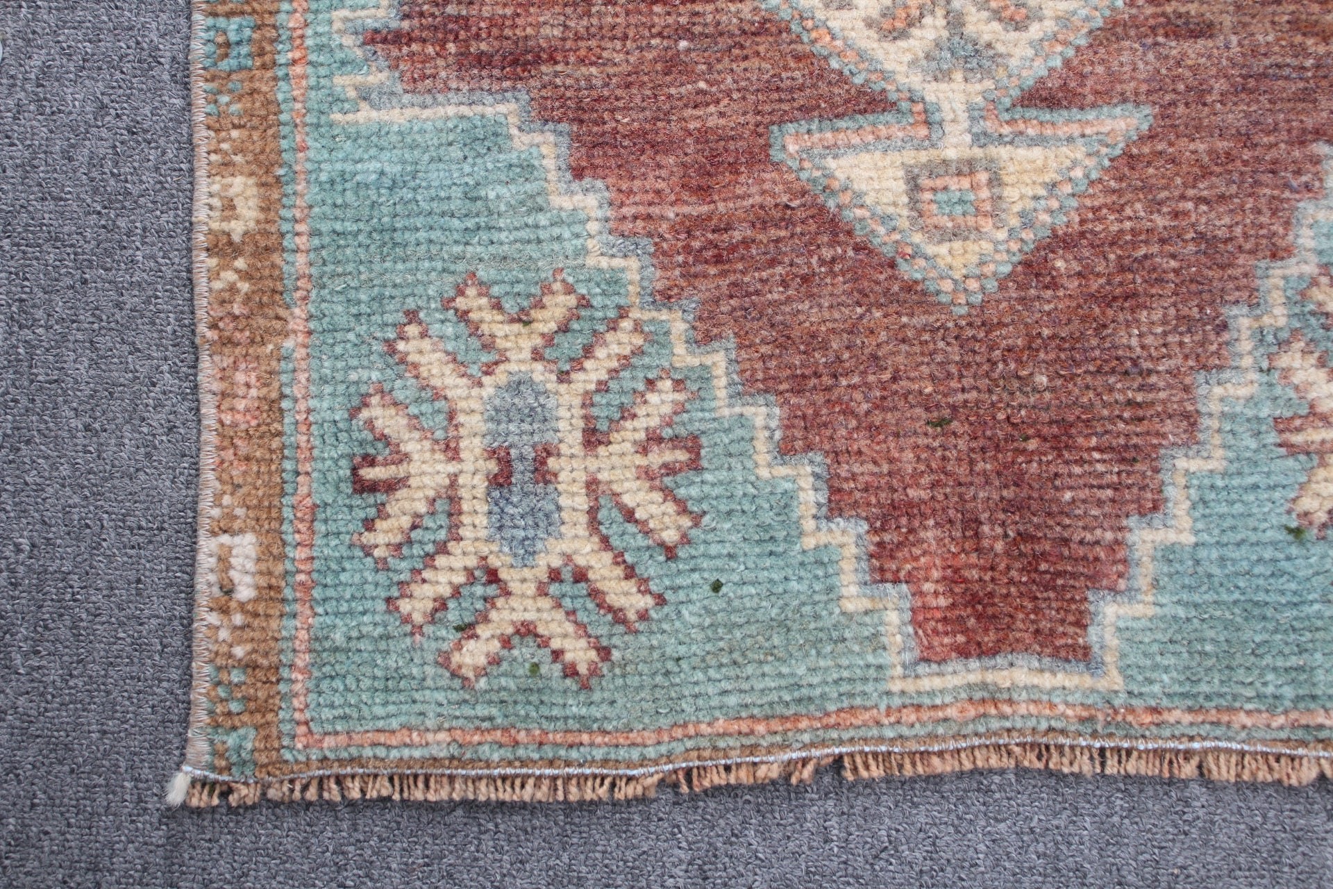 Rugs for Bedroom, Oushak Rug, Vintage Rug, Door Mat Rugs, Entry Rugs, Turkish Rug, Green Cool Rugs, 1.7x3.1 ft Small Rug