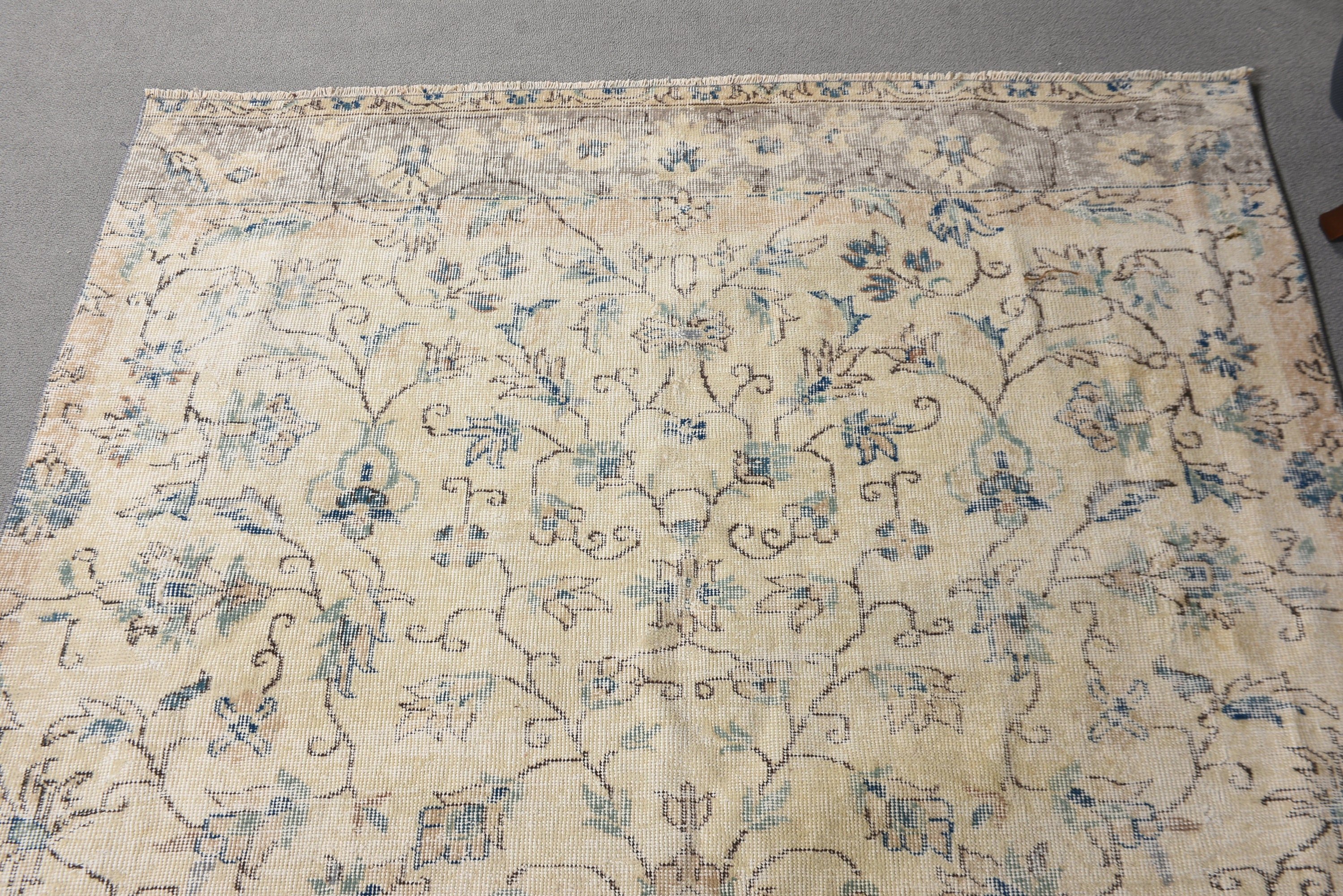 Türk Halıları, 5.2x9.3 ft Büyük Halılar, Yatak Odası Halıları, Büyük Boho Halısı, Vintage Halı, Geometrik Halı, Mutfak Halısı, Bej Ev Dekor Halıları