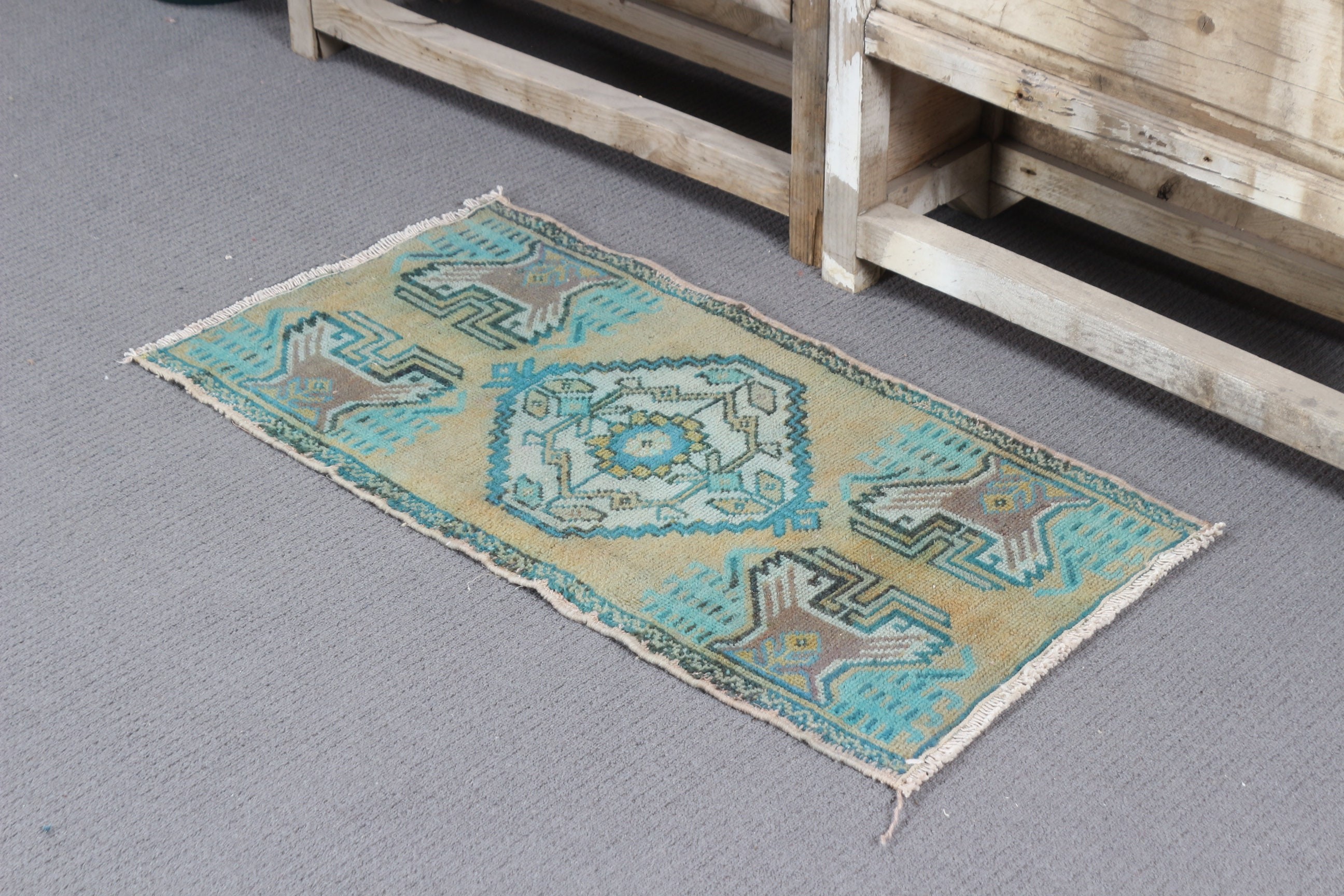 Rugs for Bath, Vintage Rugs, Wall Hanging Rug, Blue Wool Rug, Bath Rug, Moroccan Rug, Turkish Rug, 1.5x2.9 ft Small Rug, Cool Rugs, Art Rug