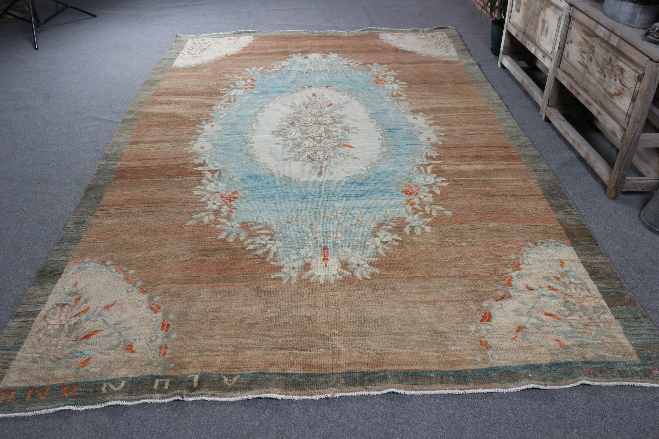 Oversize Vintage Rugs, 6.8x10.8 ft Oversize Rugs, Vintage Rug, Anatolian Rugs, Living Room Rugs, Turkish Rug, Brown Cool Rug