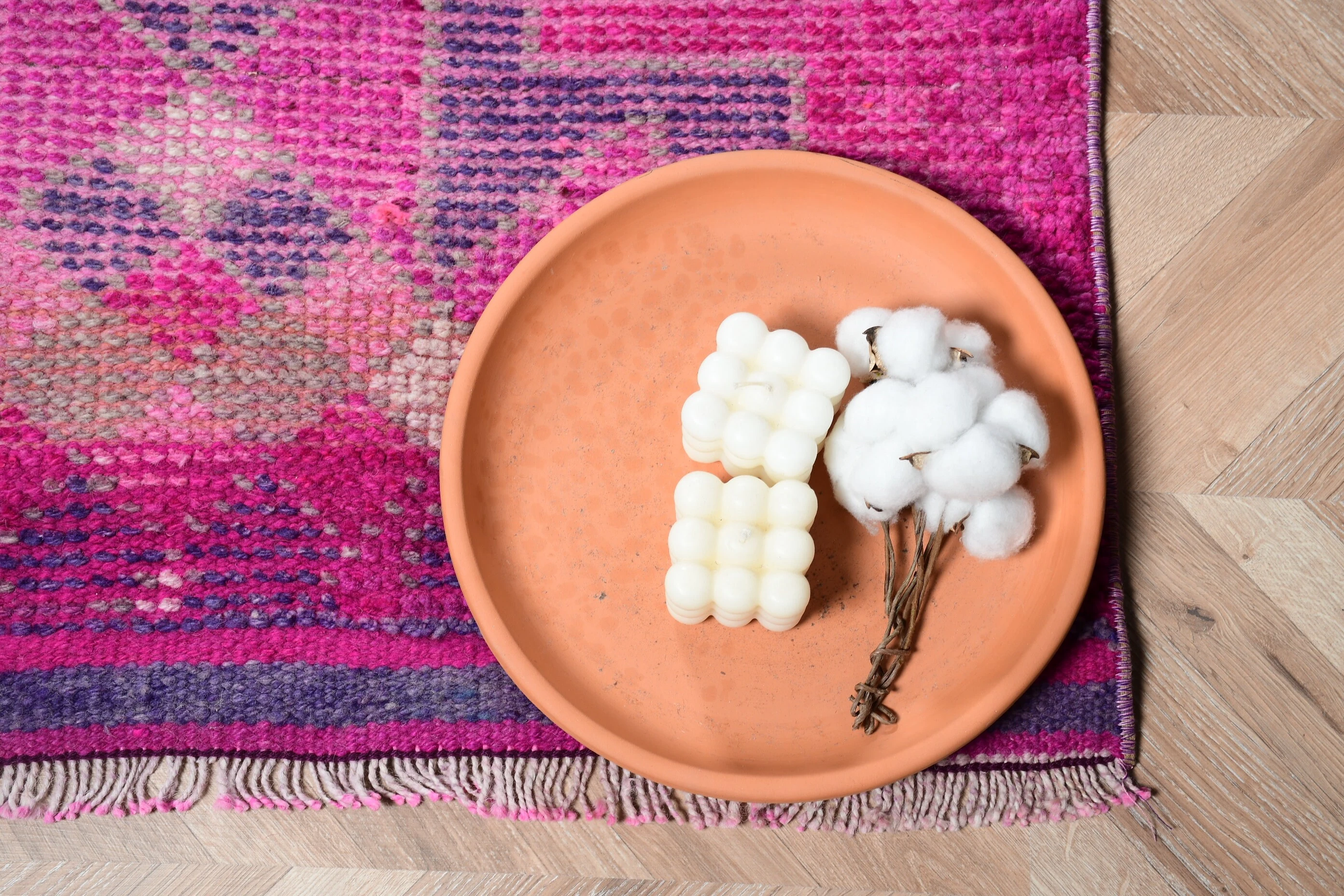 Pink Floor Rug, 3.1x11.1 ft Runner Rugs, Kitchen Rug, Moroccan Rug, Rugs for Stair, Turkish Rugs, Floral Runner Rug Rugs, Vintage Rug