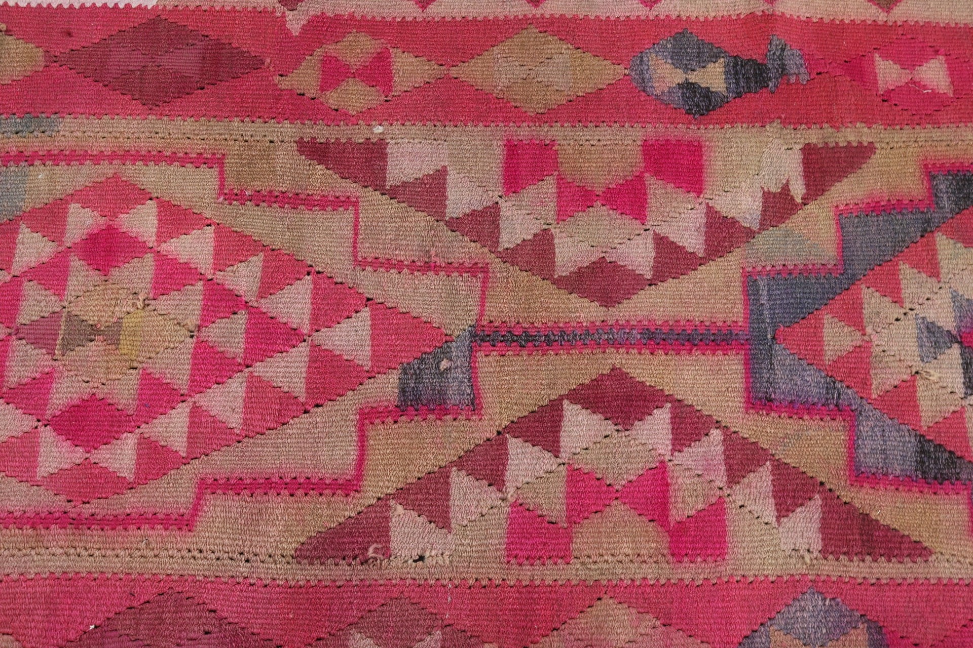 Luxury Rugs, Turkish Rug, Vintage Rug, Neutral Rug, Pink Neutral Rugs, Aztec Rug, Stair Rugs, Vintage Runner Rug, 3x8.1 ft Runner Rugs